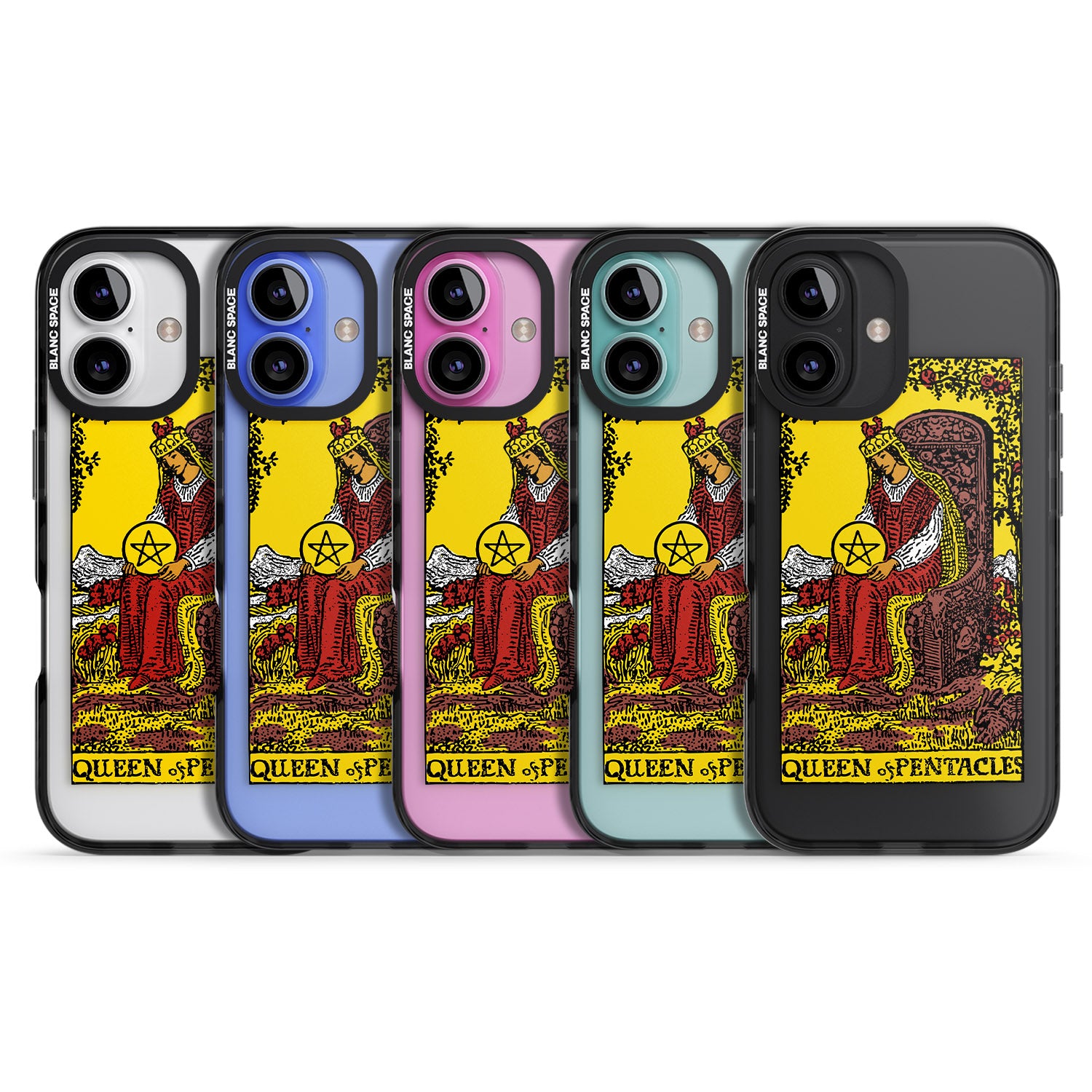 iPhone 16 Pro Max Personalised Queen of Pentacles Tarot Card - Colour Black Impact Phone Case
