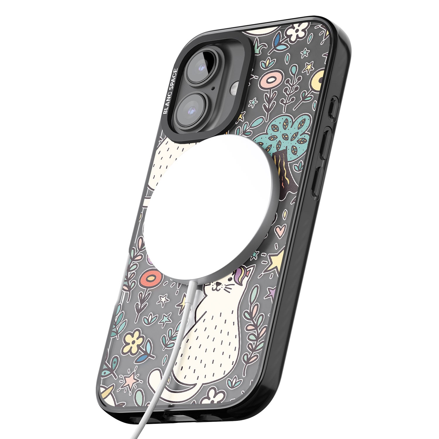 iPhone 16 Pro Max Caticorn pattern Black Impact Phone Case