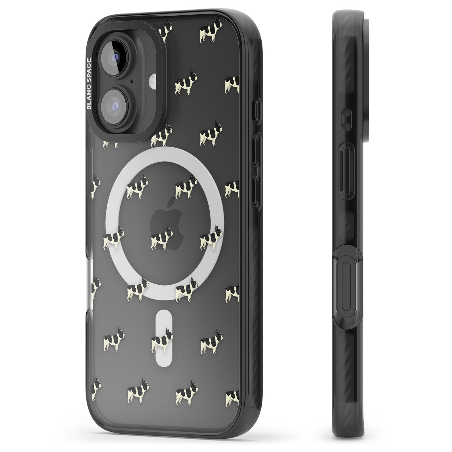 iPhone 16 Pro Max French Bulldog Dog Pattern Clear Black Impact Phone Case