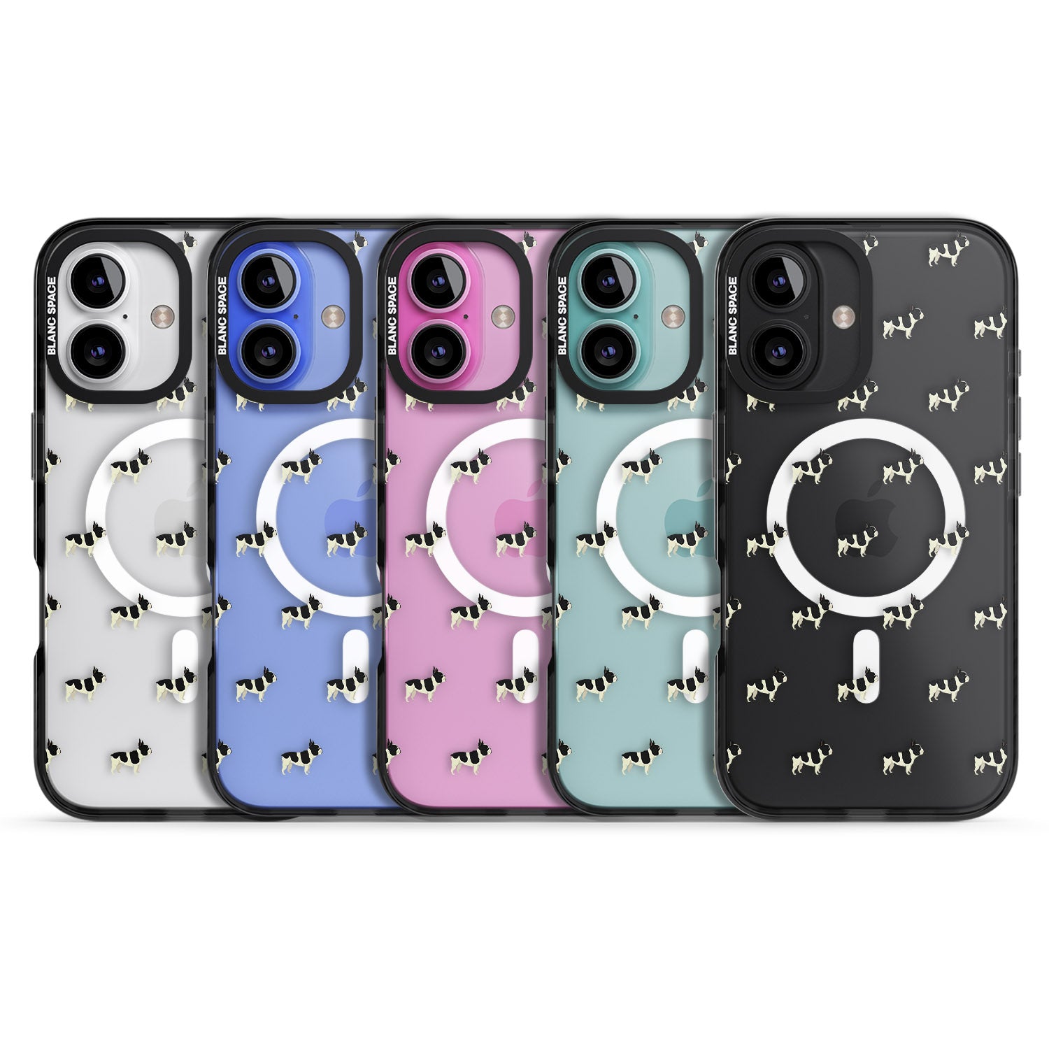 iPhone 16 Pro Max French Bulldog Dog Pattern Clear Black Impact Phone Case