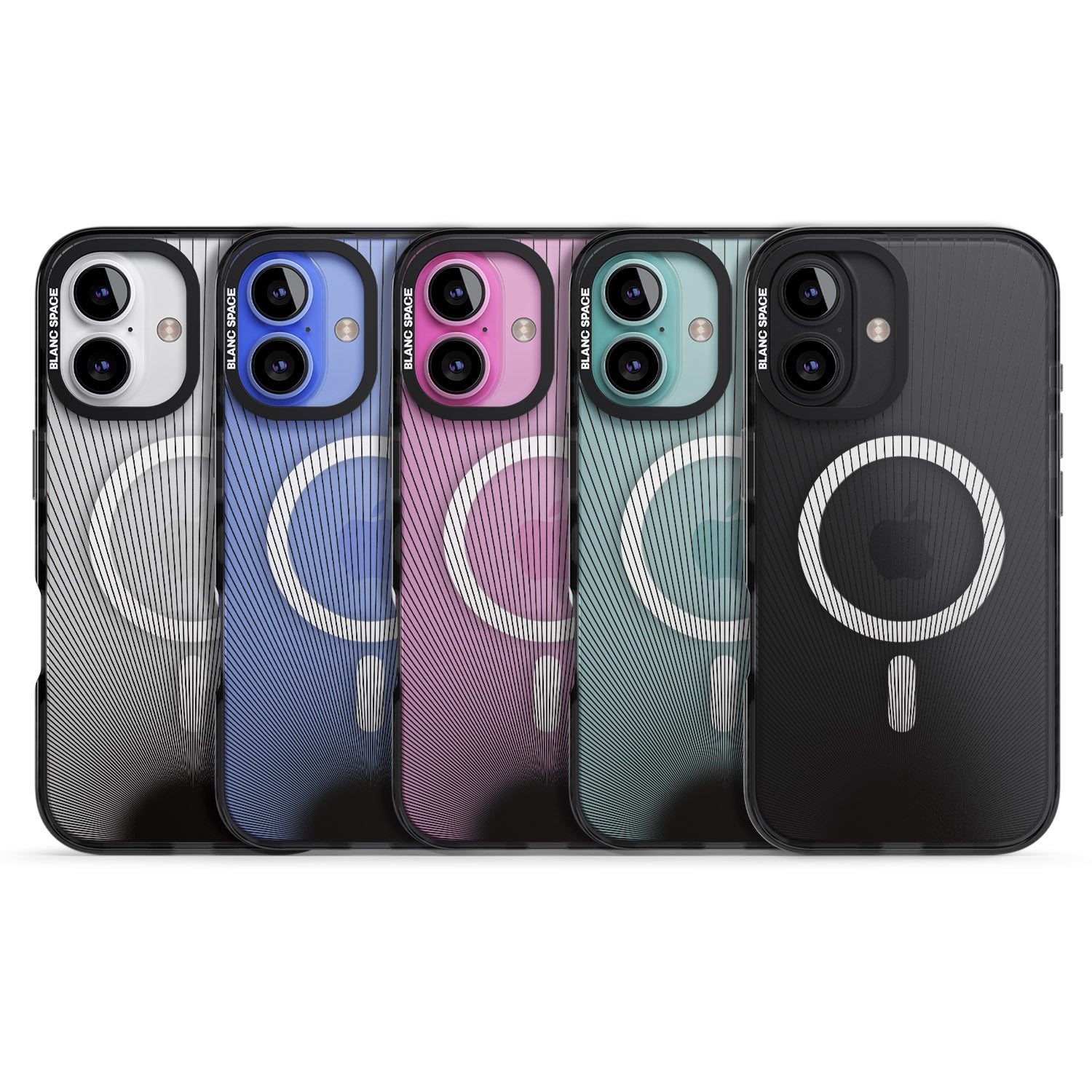 iPhone 16 Pro Max Abstract Lines: Sunset Black Impact Phone Case