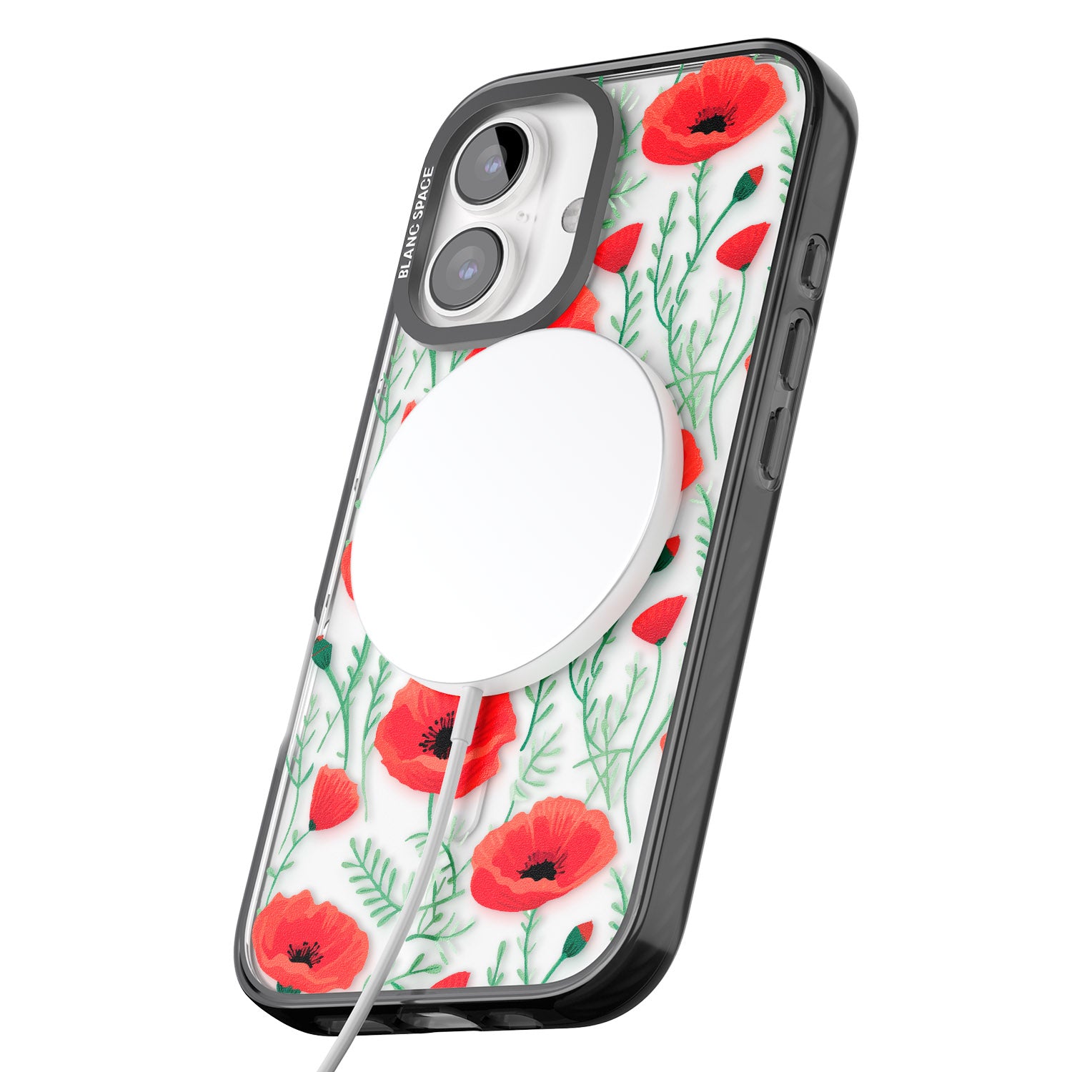 iPhone 16 Pro Max Poppy Garden Black Impact Phone Case