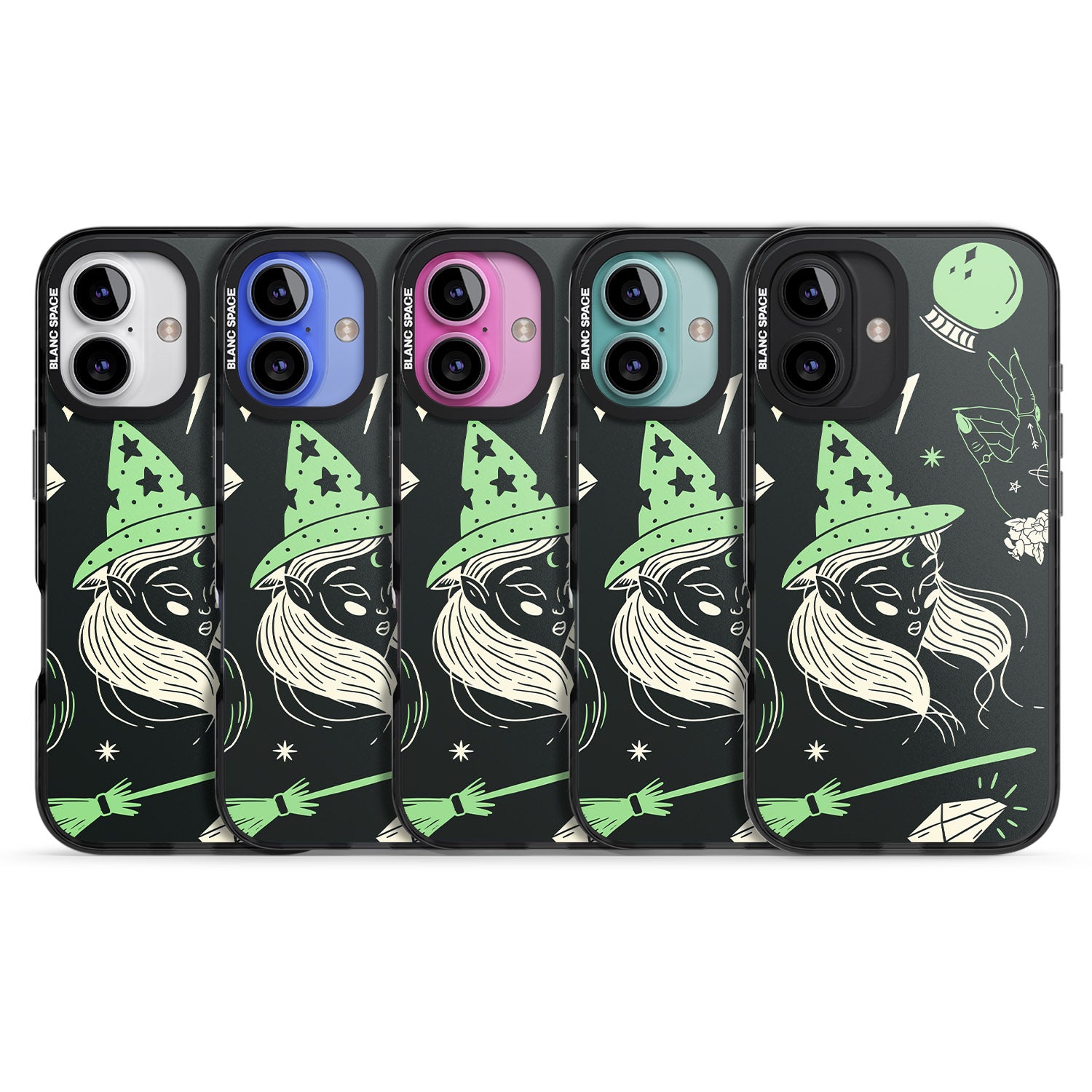 iPhone 16 Pro Max Astrology Witch Pattern Black Impact Phone Case