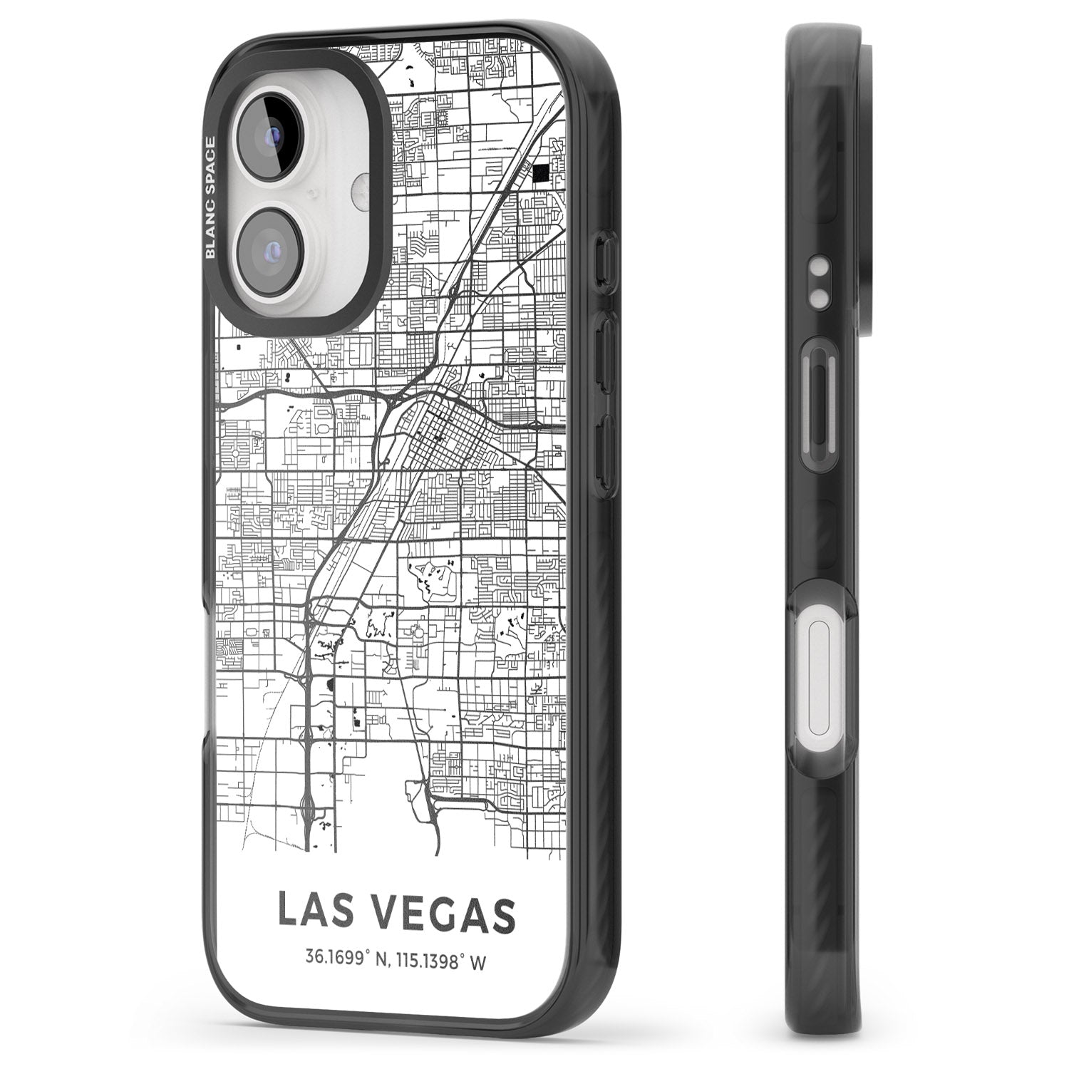 iPhone 16 Pro Max Map of Las Vegas, Nevada Black Impact Phone Case