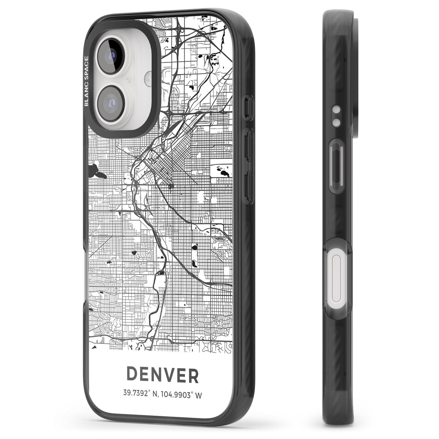 iPhone 16 Pro Max Map of Denver, Colorado Black Impact Phone Case