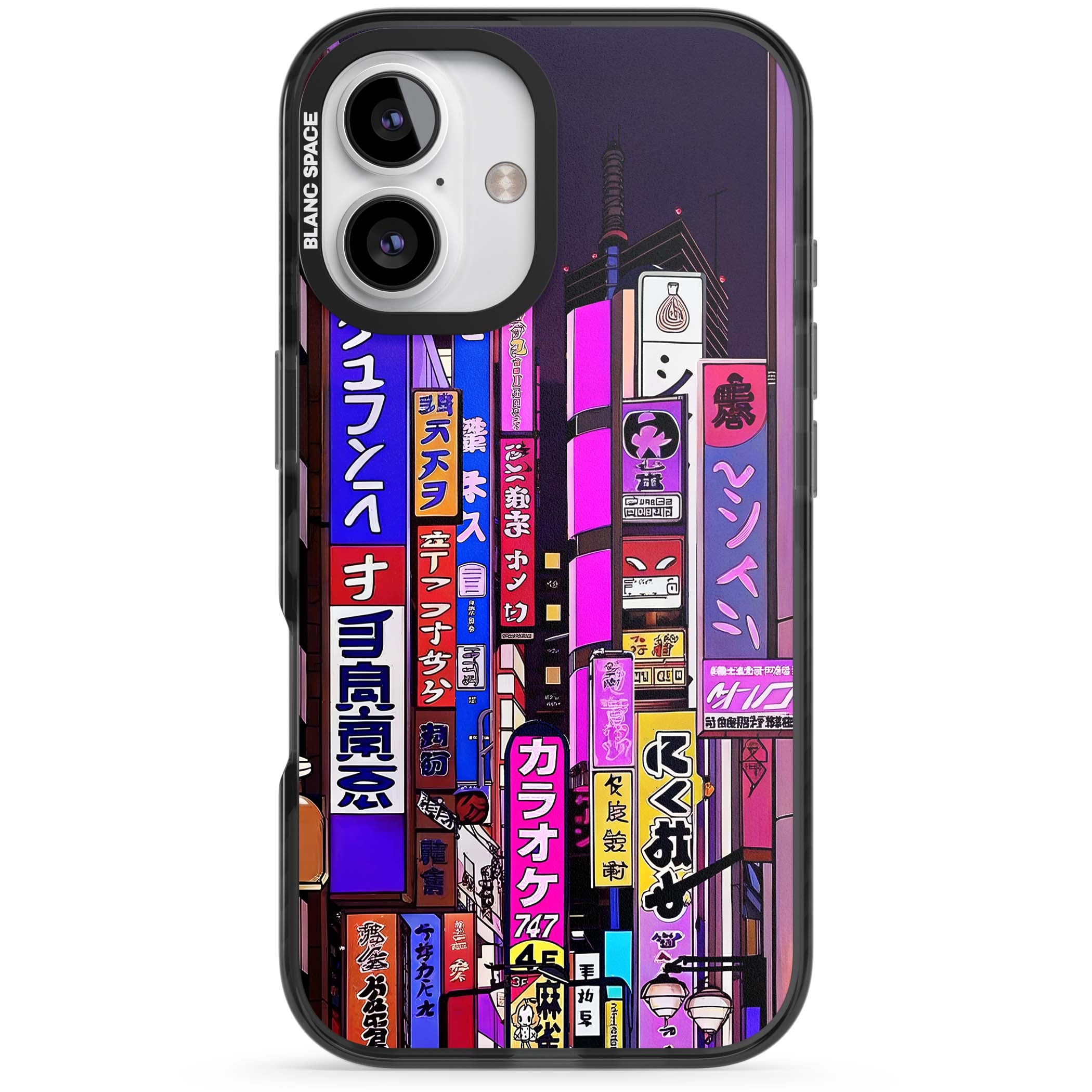 NEON NIGHT anime iPhone case | Black Impact Magsafe case for iPhone 16, iPhone 16 Plus
