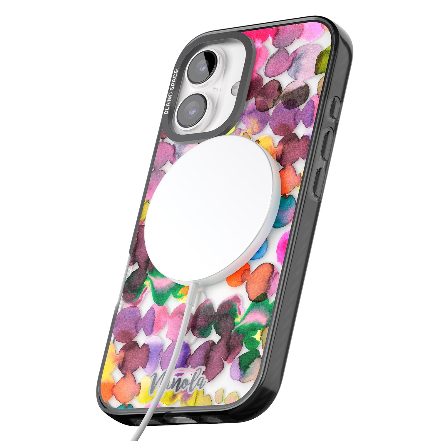 iPhone 16 Pro Max Ink Bleeding Dots Black Impact Phone Case