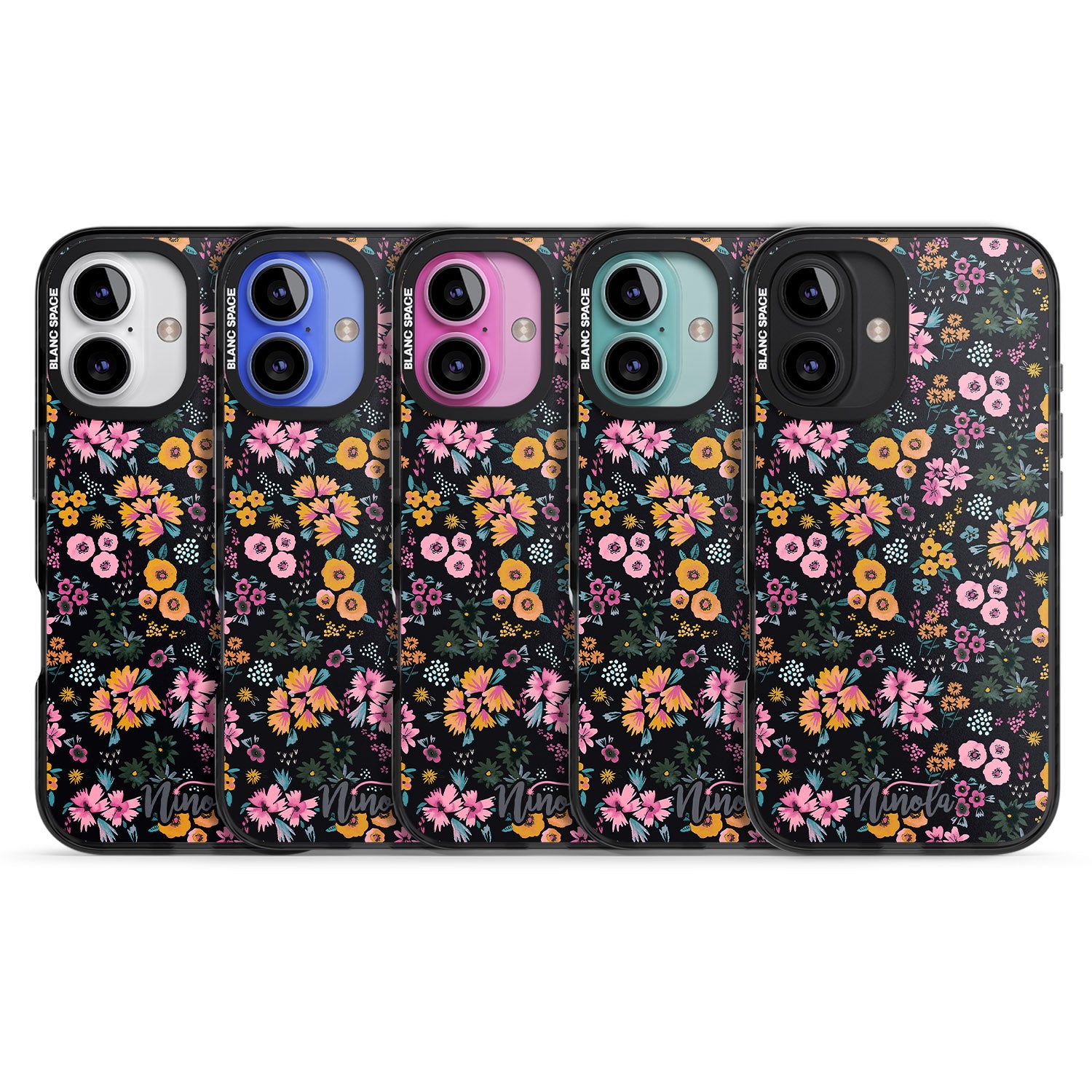iPhone 16 Pro Max Little Flowers Black Impact Phone Case