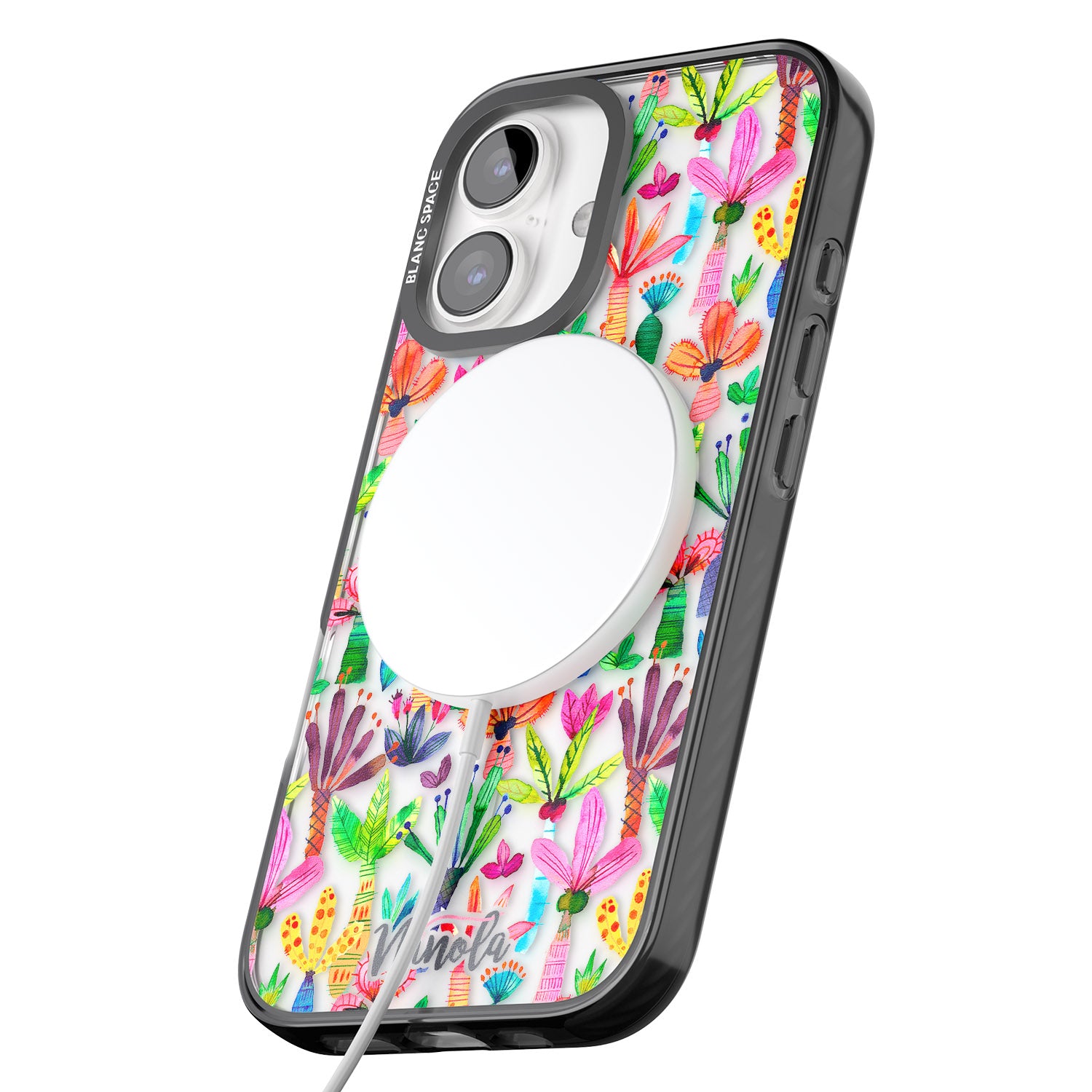 iPhone 16 Pro Max Palms Garden Black Impact Phone Case