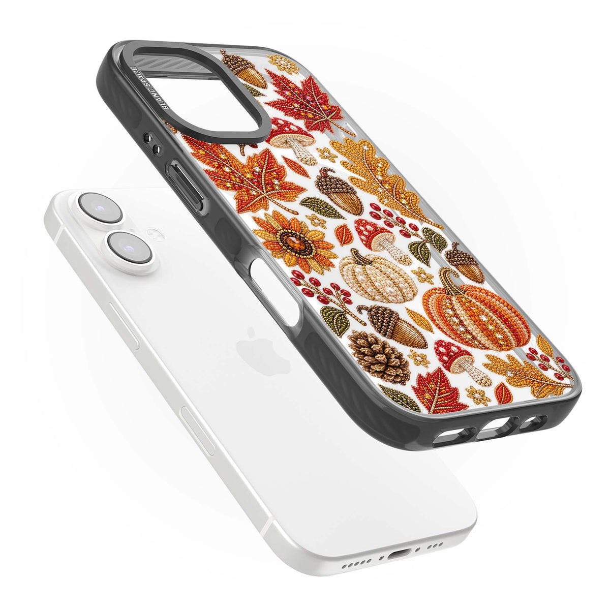 Beaded Autumn iPhone case | Black Impact Magsafe case for iPhone 16, iPhone 16 Plus