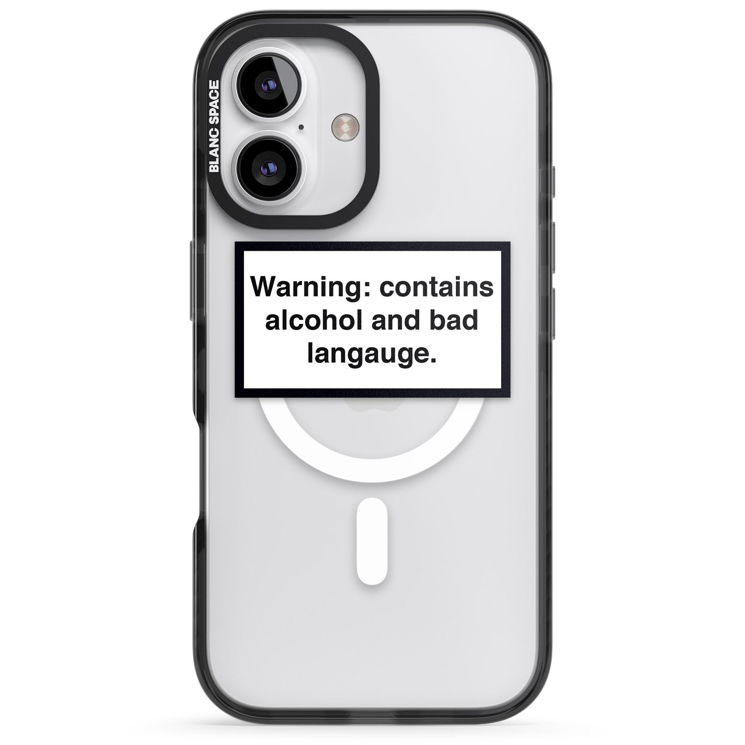 iPhone 16 Pro Max Warning: Contains Alcohol & Bad Language Black Impact Phone Case