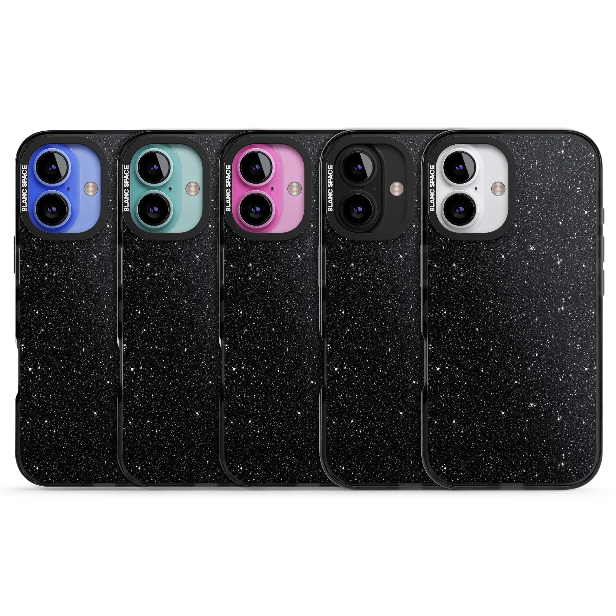 Black Glitter black glitter iPhone case featuring an all-over sparkly shimmer pattern on a jet black base | Black Impact Magsafe case for iPhone 16, iPhone 16 Plus