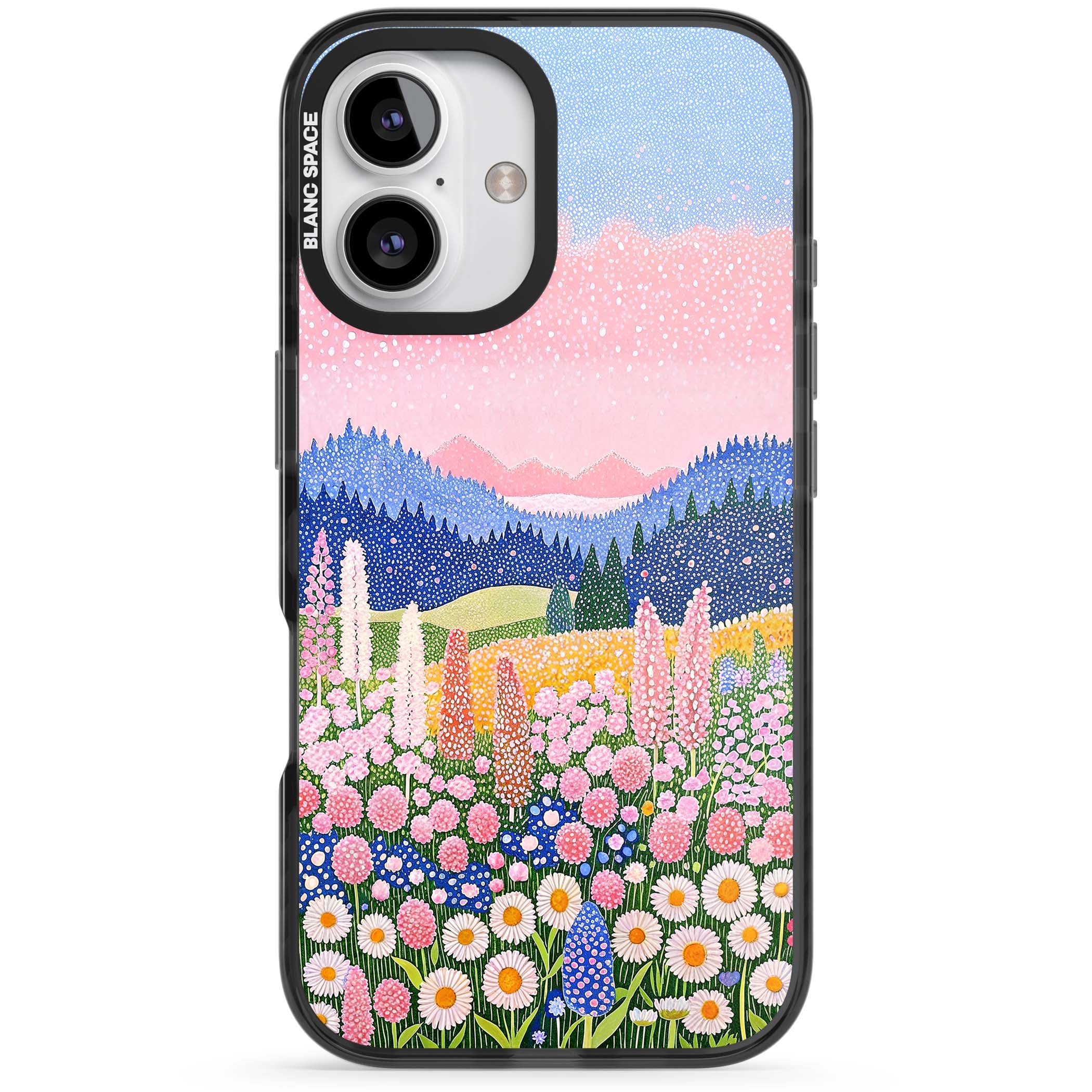 Valley Horizon cottagecore iPhone case | Black Impact Magsafe case for iPhone 16, iPhone 16 Plus