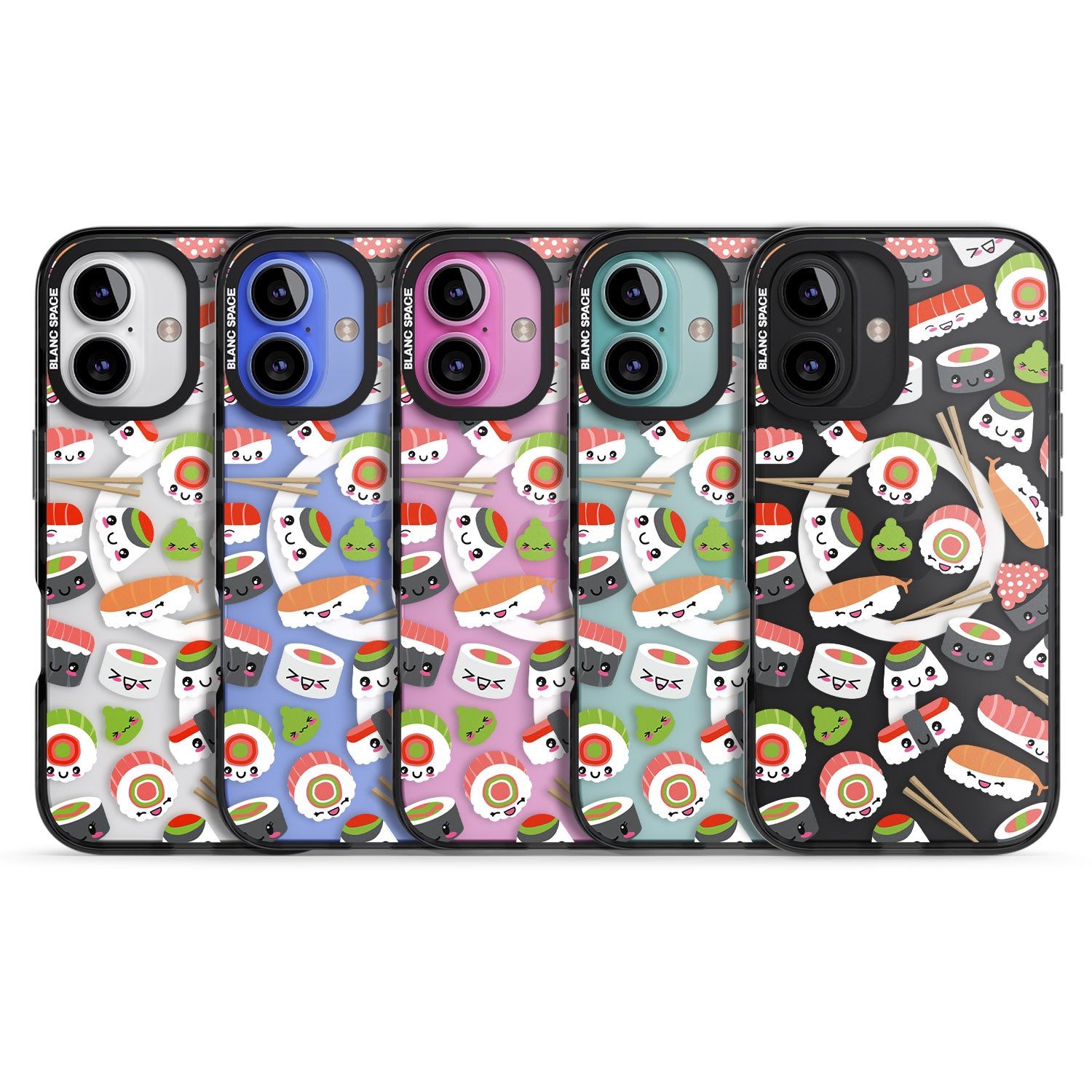 iPhone 16 Pro Max Kawaii Sushi Mix Black Impact Phone Case