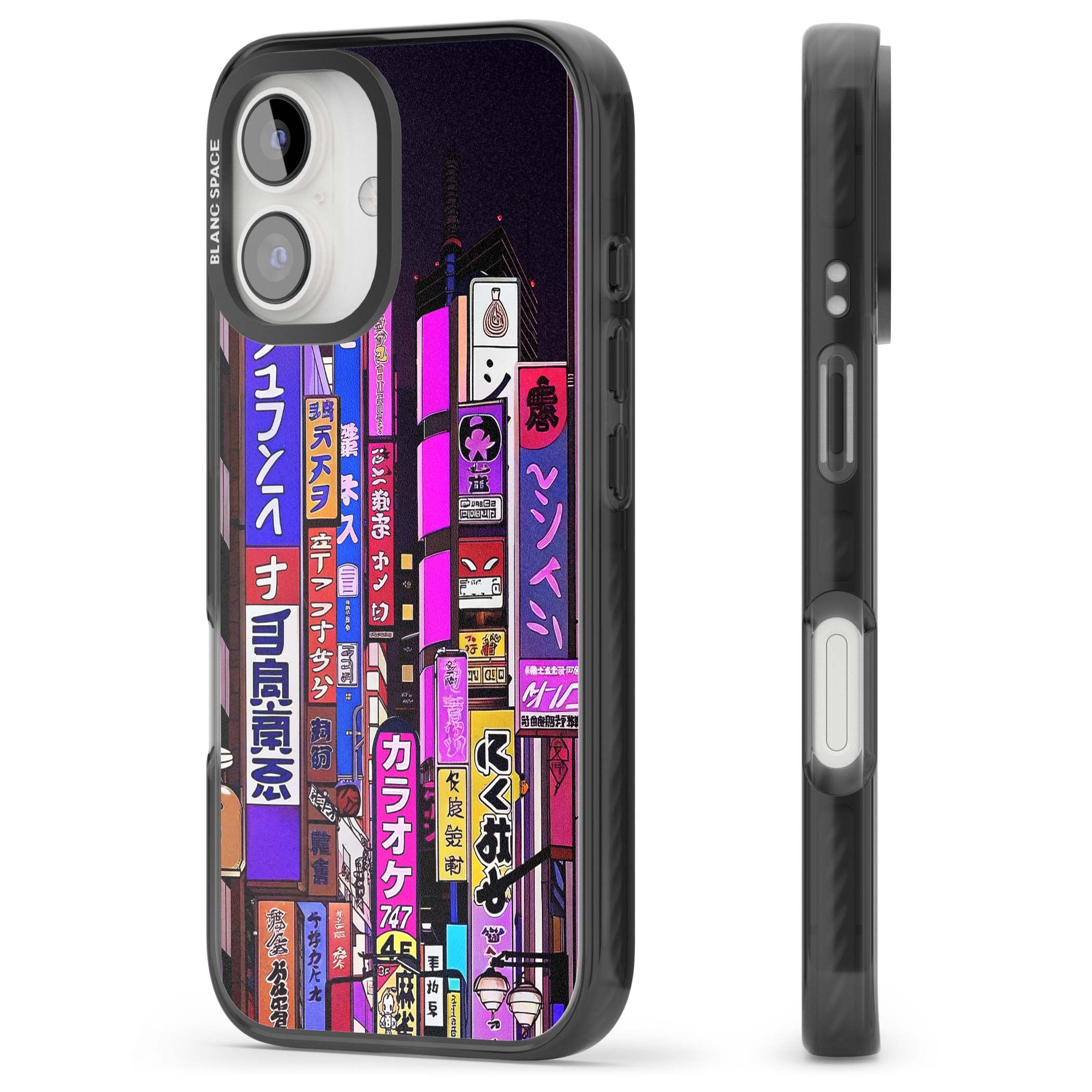 NEON NIGHT anime iPhone case | Black Impact case for iPhone 16, iPhone 16 Plus