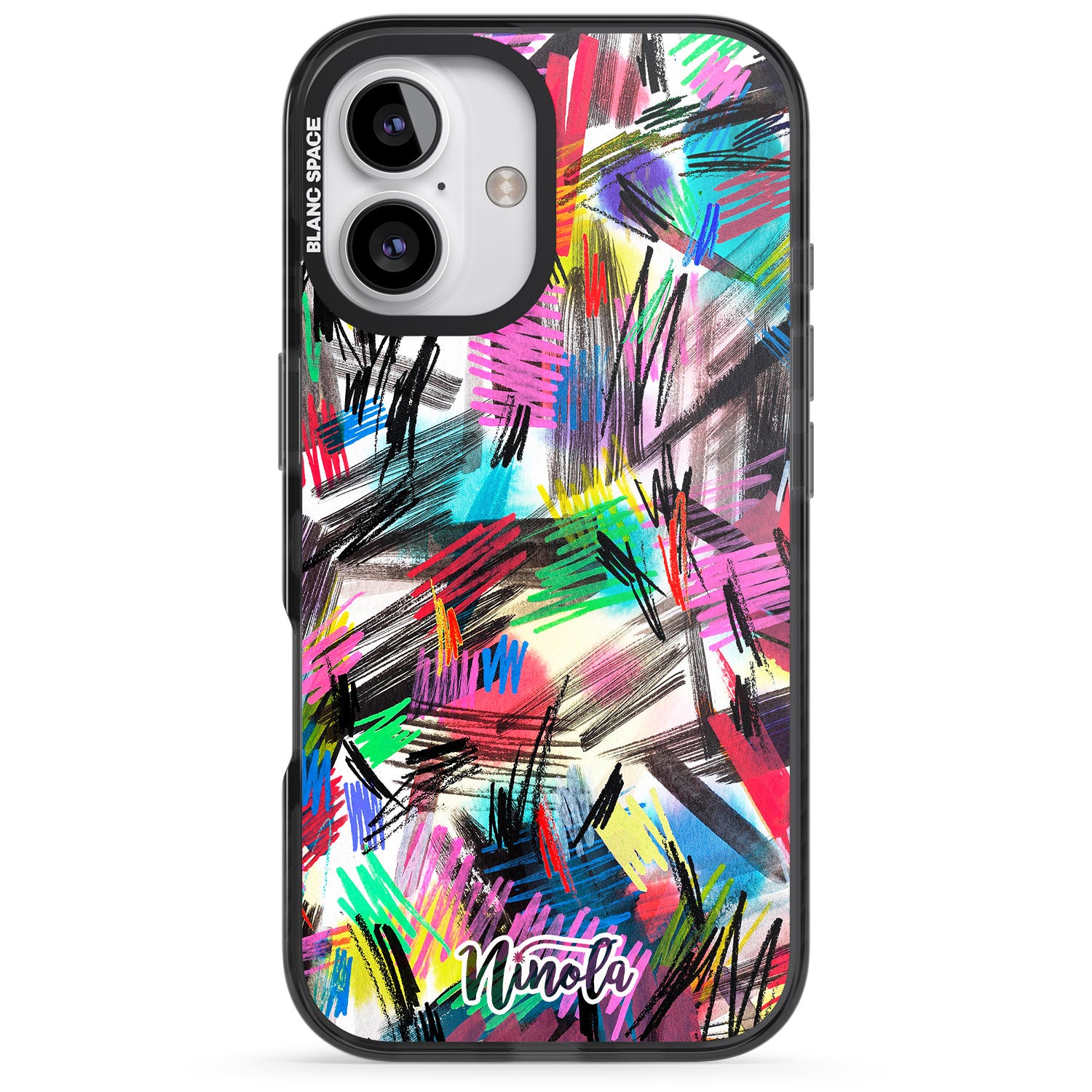 iPhone 16 Pro Max Wild Strokes Black Impact Phone Case