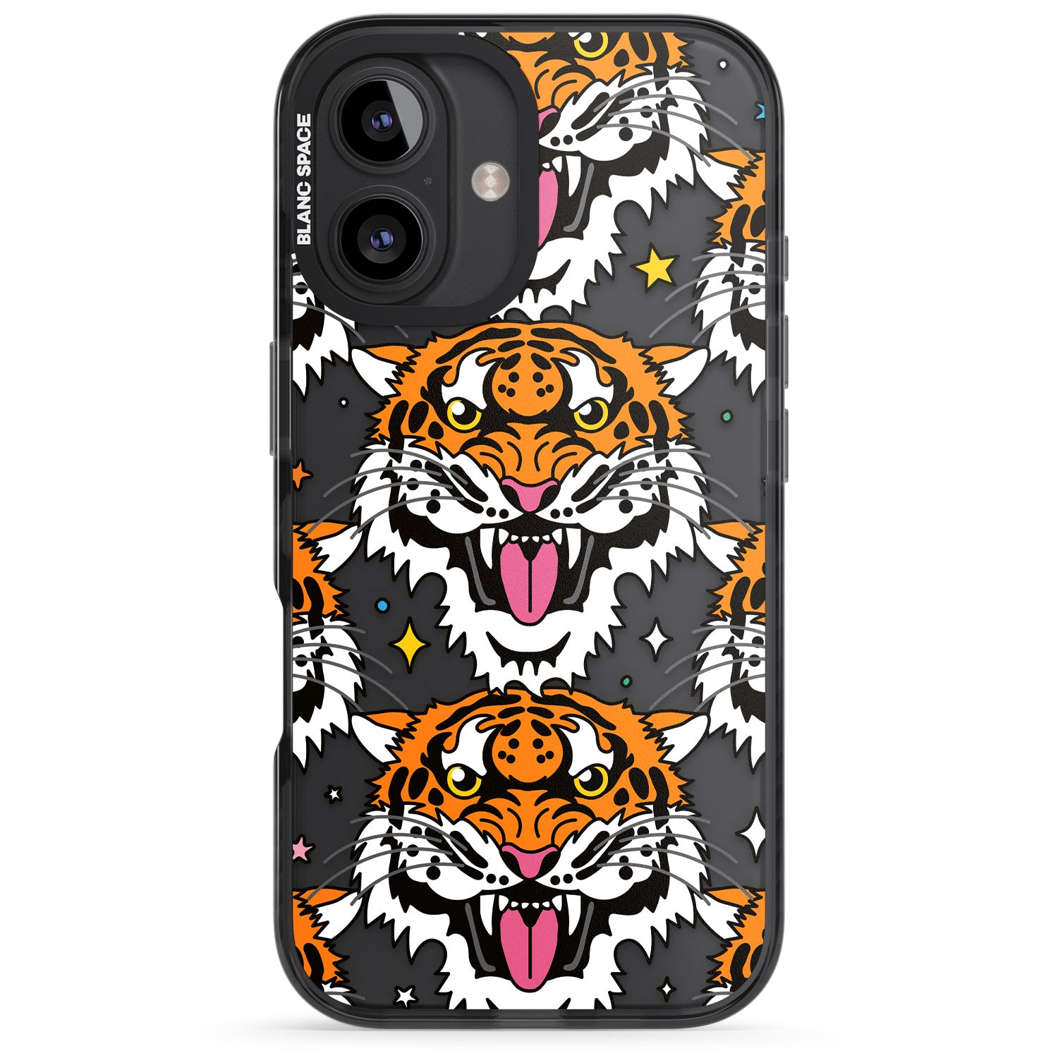 iPhone 16 Pro Max Fierce Jungle Tigers Black Impact Phone Case
