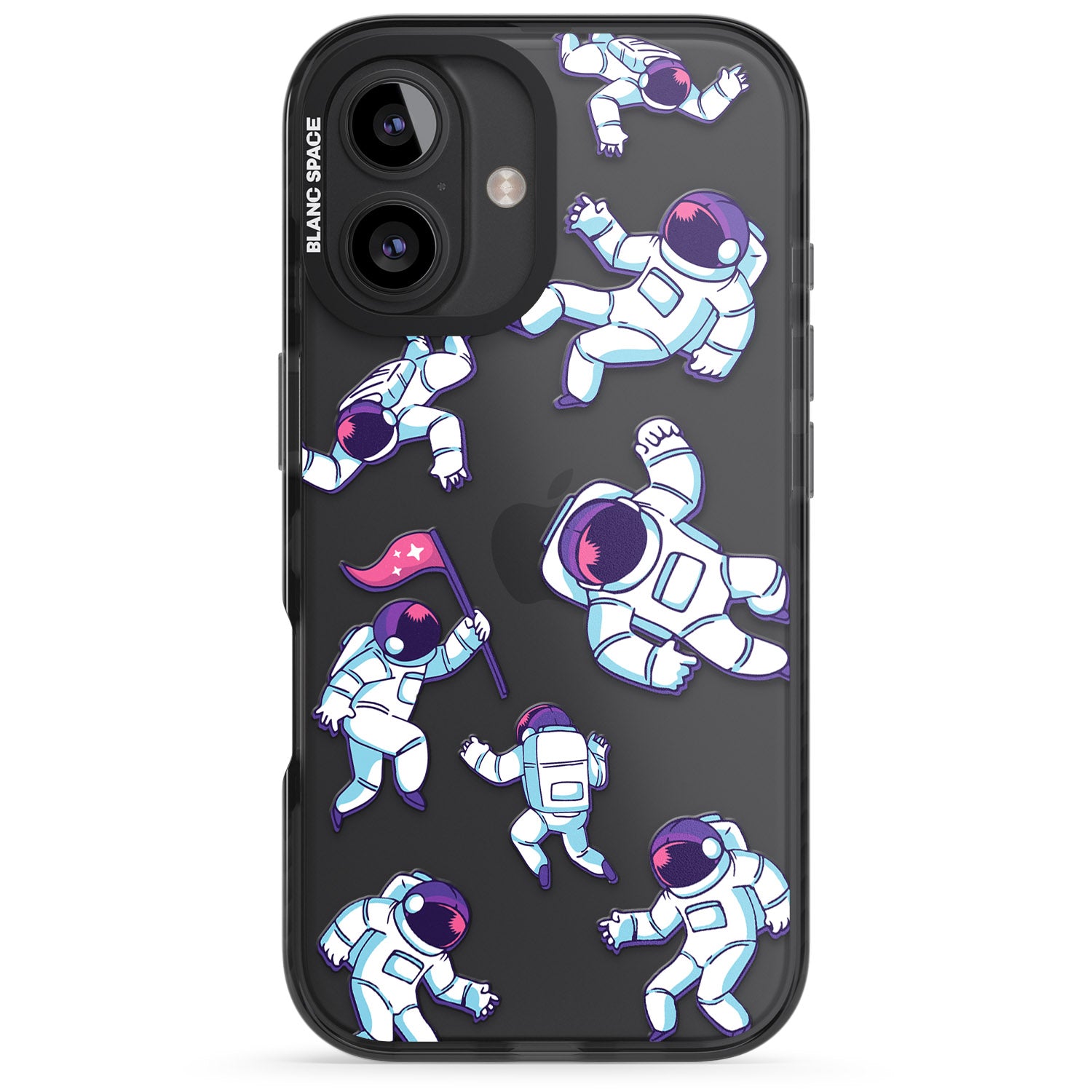 iPhone 16 Pro Max Astronaut Pattern Black Impact Phone Case