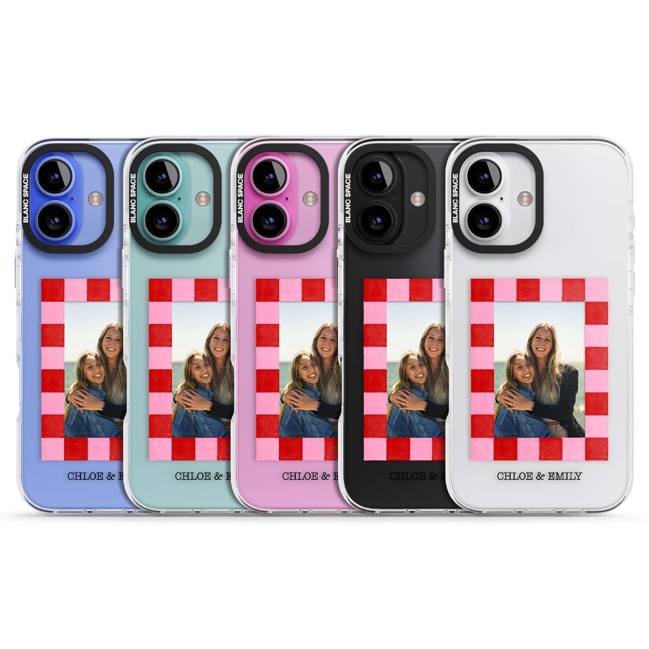 Bubblegum Check Photo for her iPhone case | Clear Impact case for iPhone 16, iPhone 16 Plus