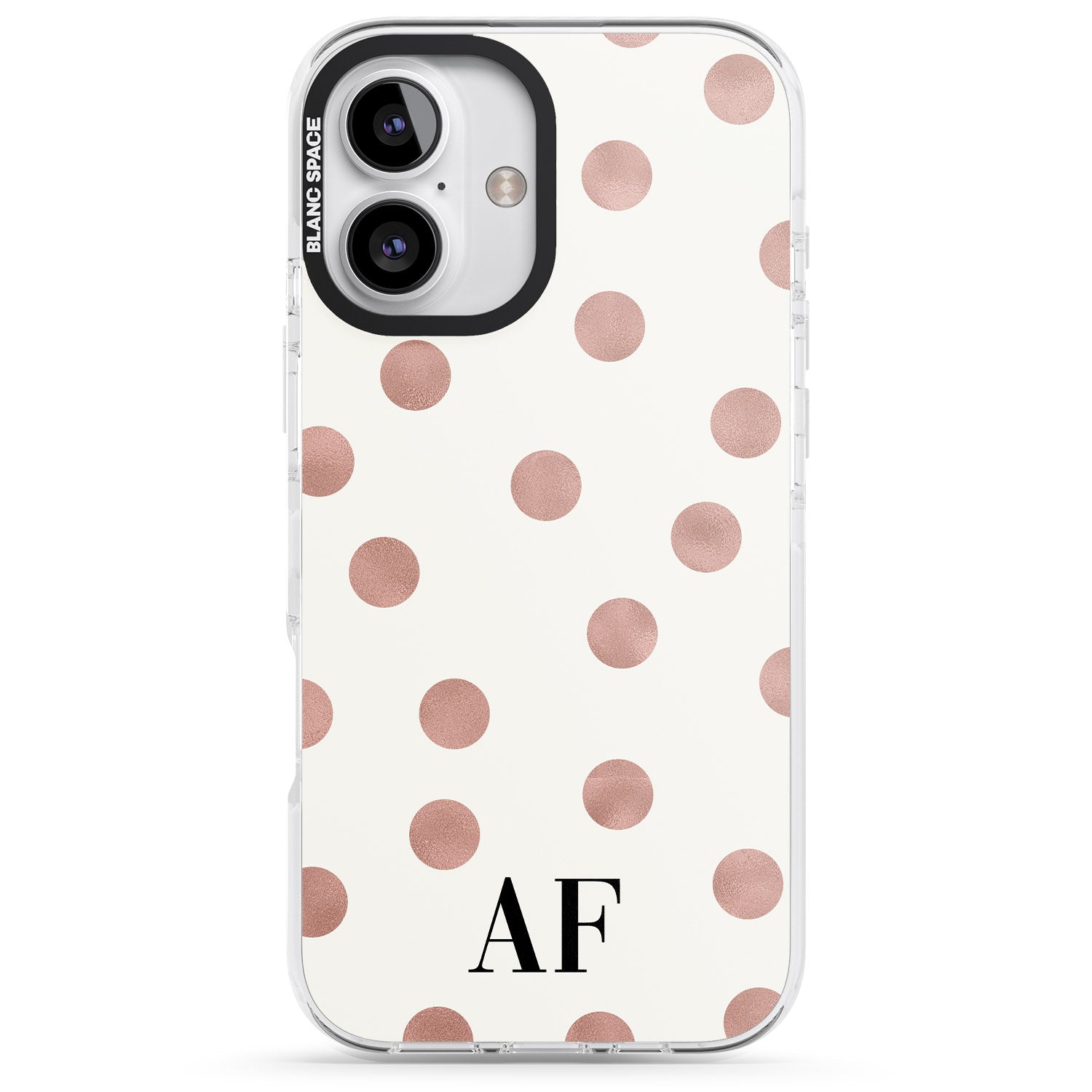 iPhone 16 Pro Max Personalised Initials & Dots Black Impact Phone Case