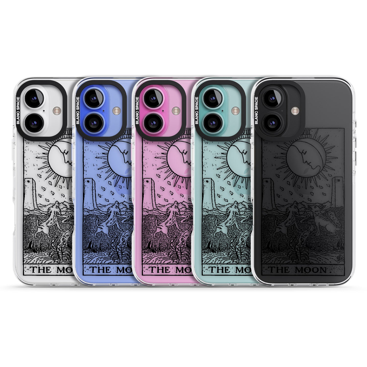 iPhone 16 Pro Max Personalised The Moon Tarot Card - Transparent Black Impact Phone Case