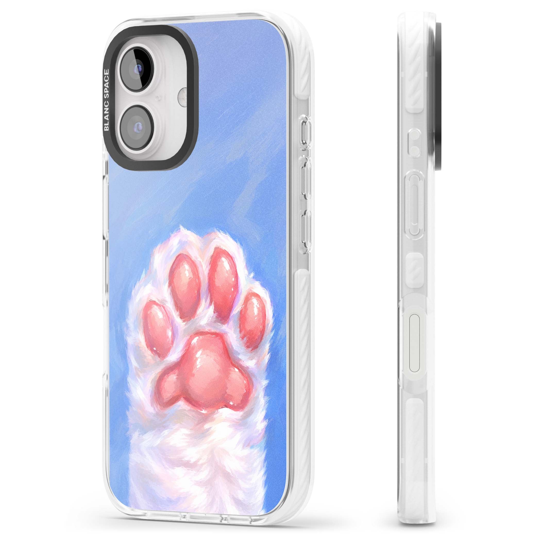 Soft White Paw cute iPhone case | Clear Impact case for iPhone 16, iPhone 16 Plus