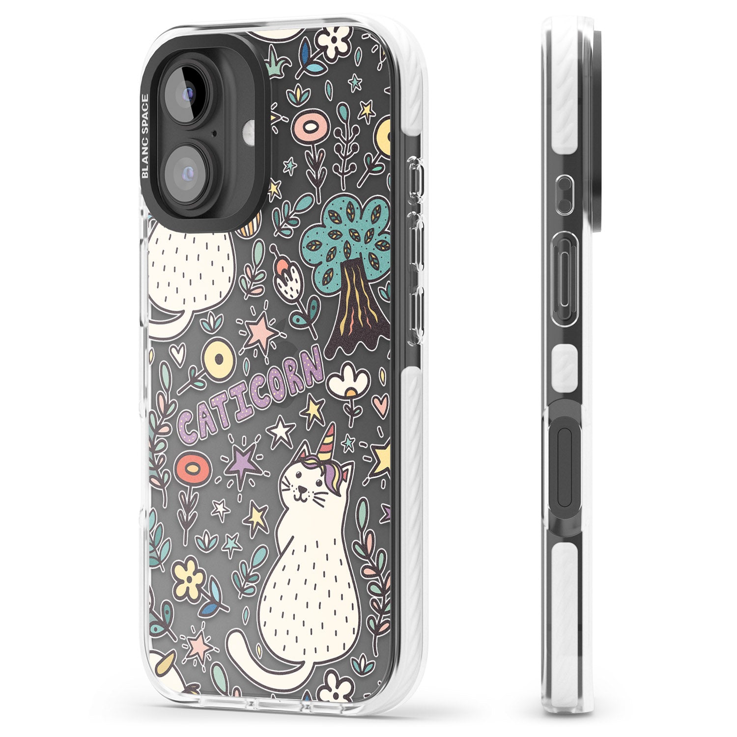 iPhone 16 Pro Max Caticorn pattern Black Impact Phone Case