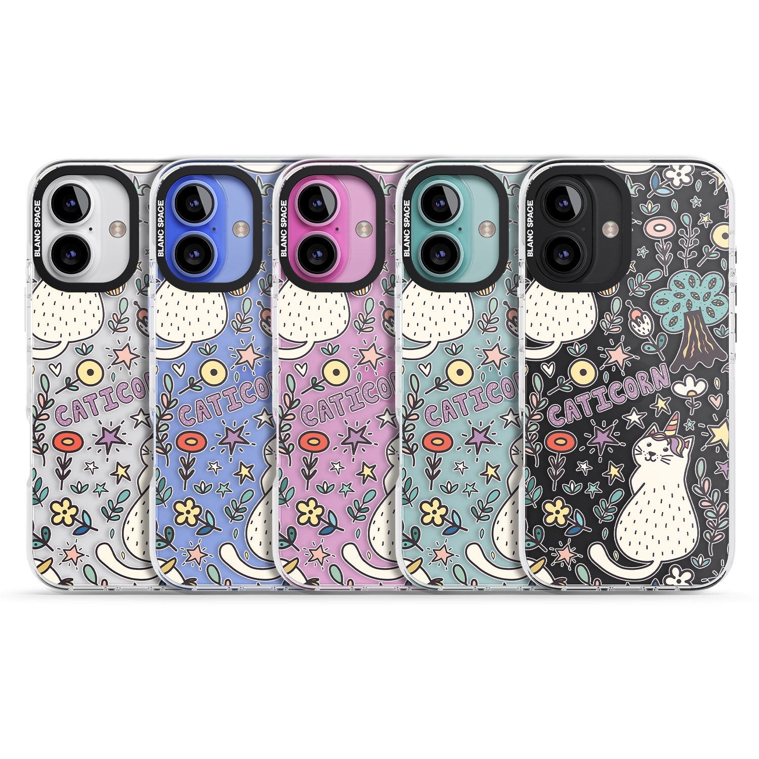 iPhone 16 Pro Max Caticorn pattern Black Impact Phone Case