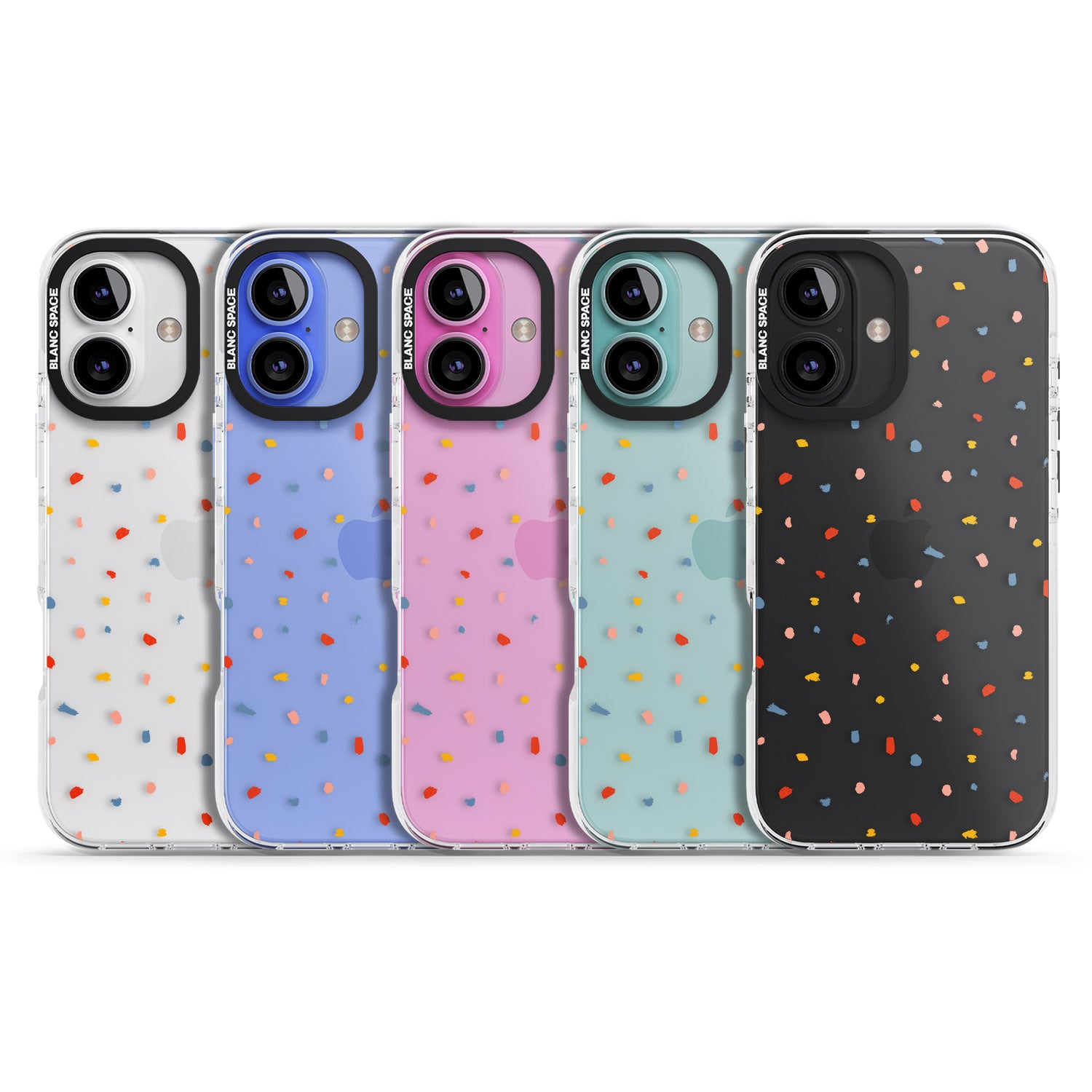 iPhone 16 Pro Max Small Confetti Print Clear Black Impact Phone Case