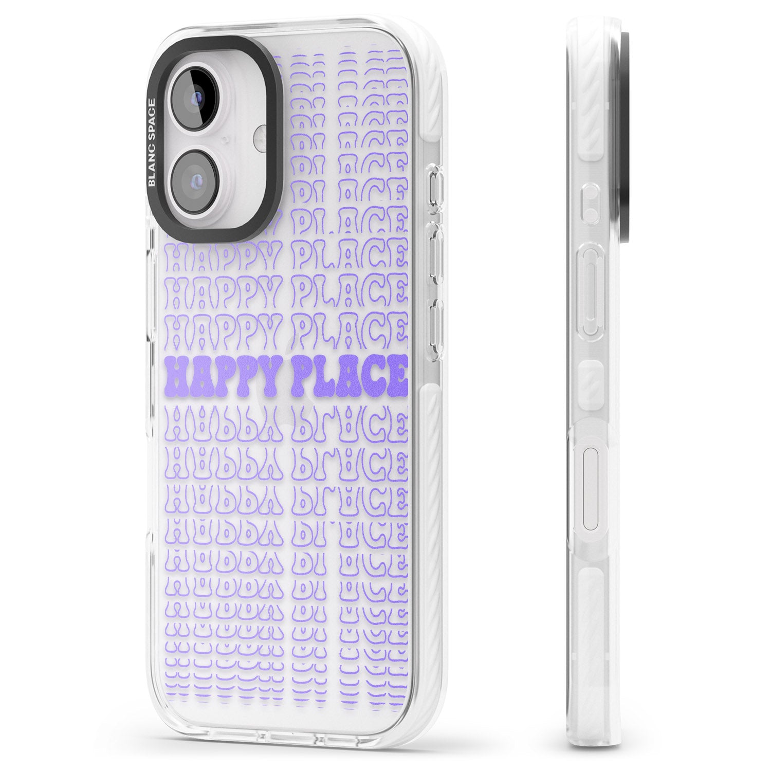 iPhone 16 Pro Max Happy Place (Purple) Black Impact Phone Case + Magsafe