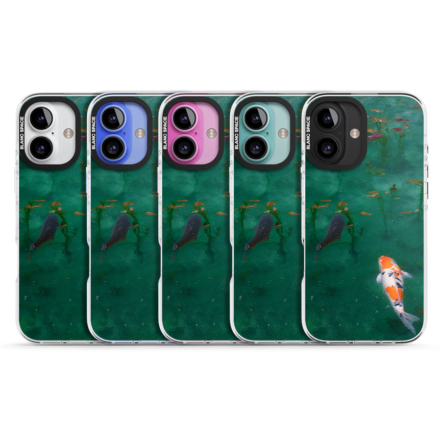 Koi Fish Impact Phone Case for iPhone 16, iPhone 16 Plus