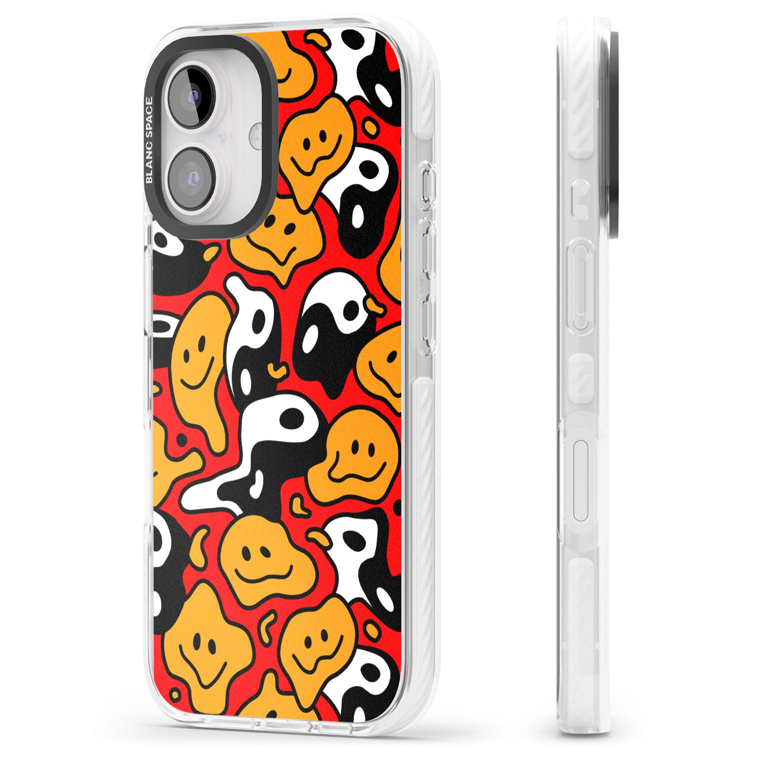 iPhone 16 Pro Max Yin Yang Acid Face Black Impact Phone Case