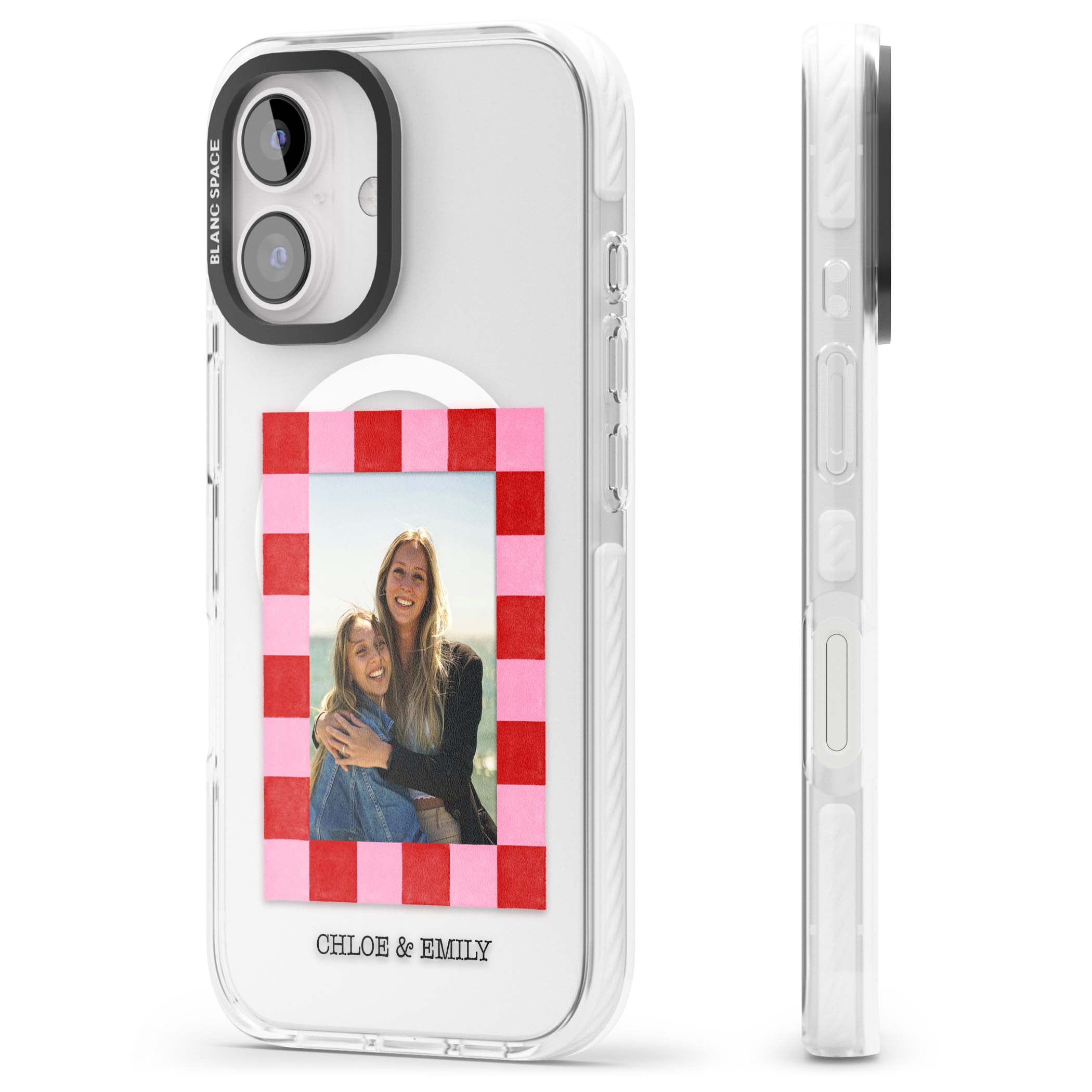 Bubblegum Check Photo for her iPhone case | Impact Magsafe case for iPhone 16, iPhone 16 Plus