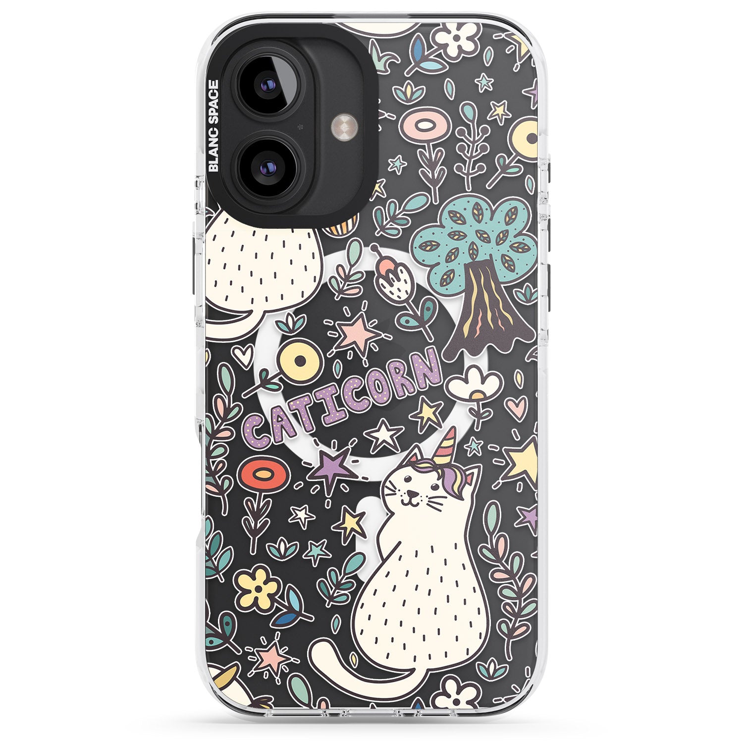 iPhone 16 Pro Max Caticorn pattern Black Impact Phone Case