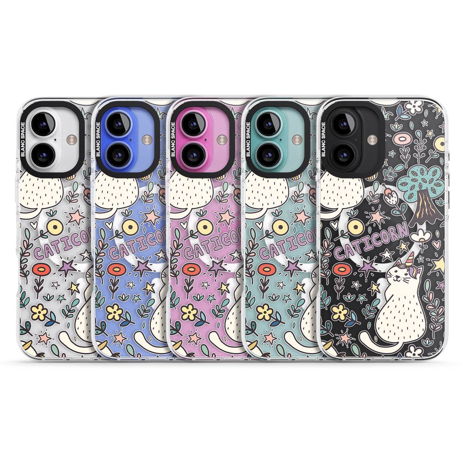 iPhone 16 Pro Max Caticorn pattern Black Impact Phone Case