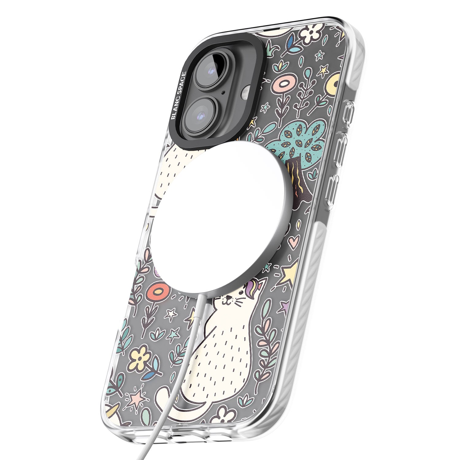 iPhone 16 Pro Max Caticorn pattern Black Impact Phone Case