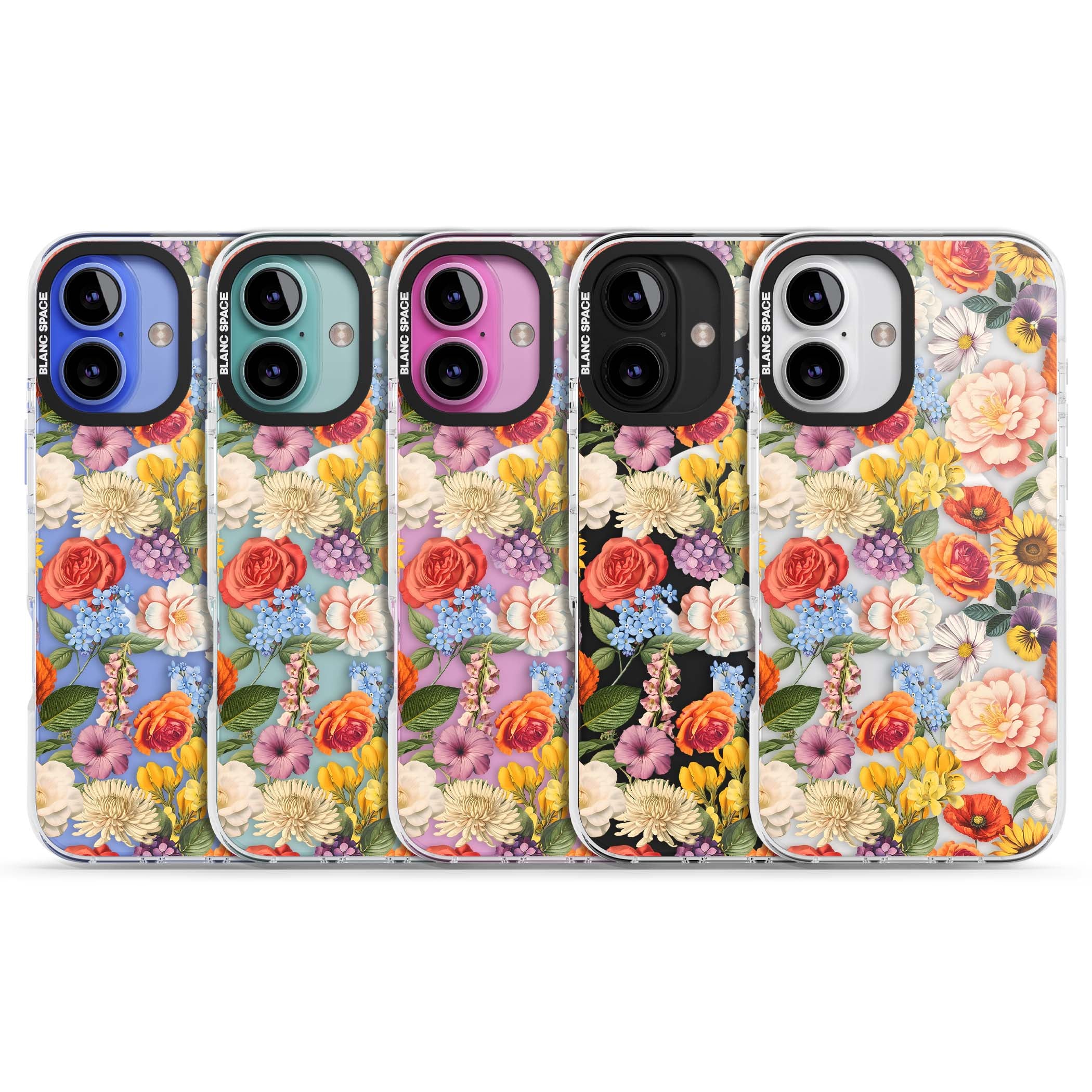 Bloom Basket floral iPhone case featuring cottage garden flowers including peonies, sunflowers, and wildflowers in pastel col | Impact Magsafe case for iPhone 16, iPhone 16 Plus