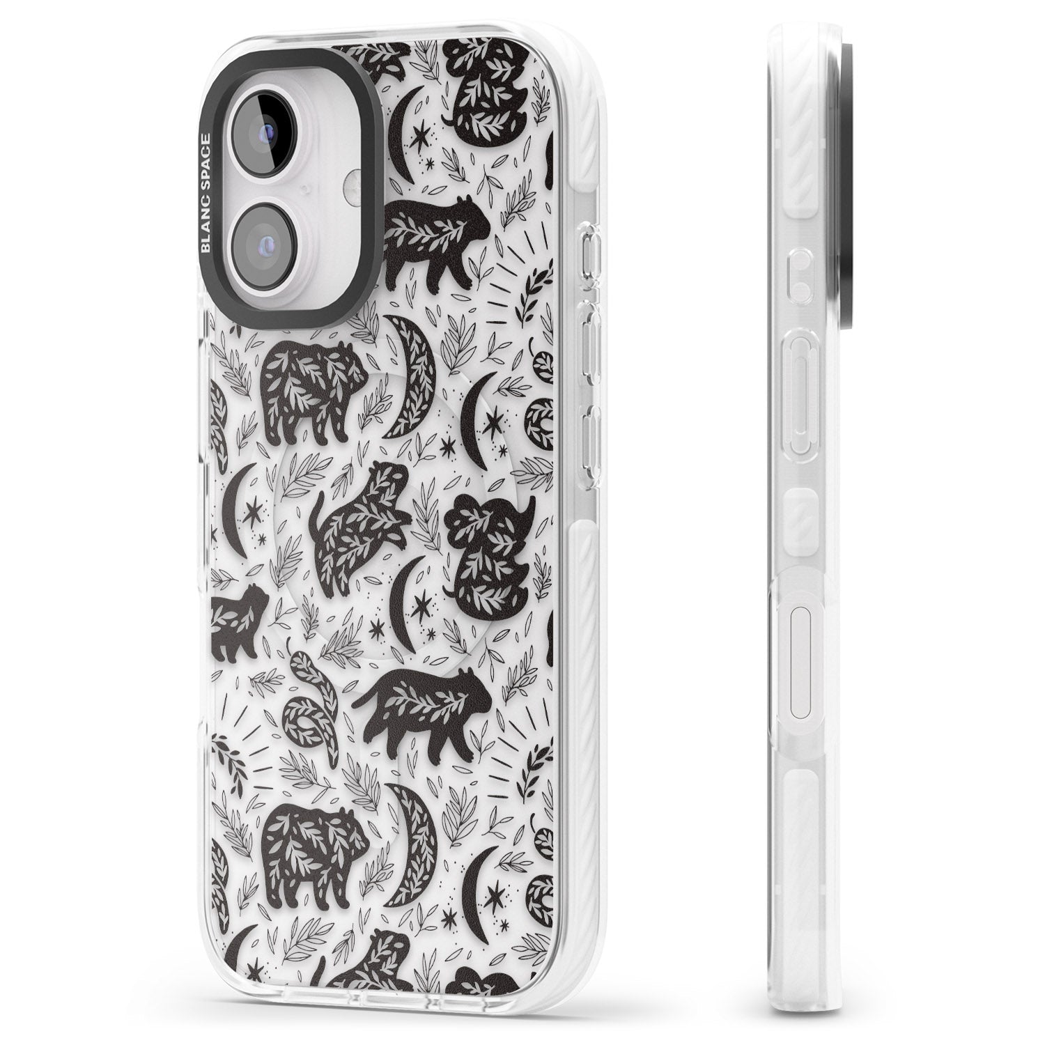 iPhone 16 Pro Max Leafy Bears Black Impact Phone Case