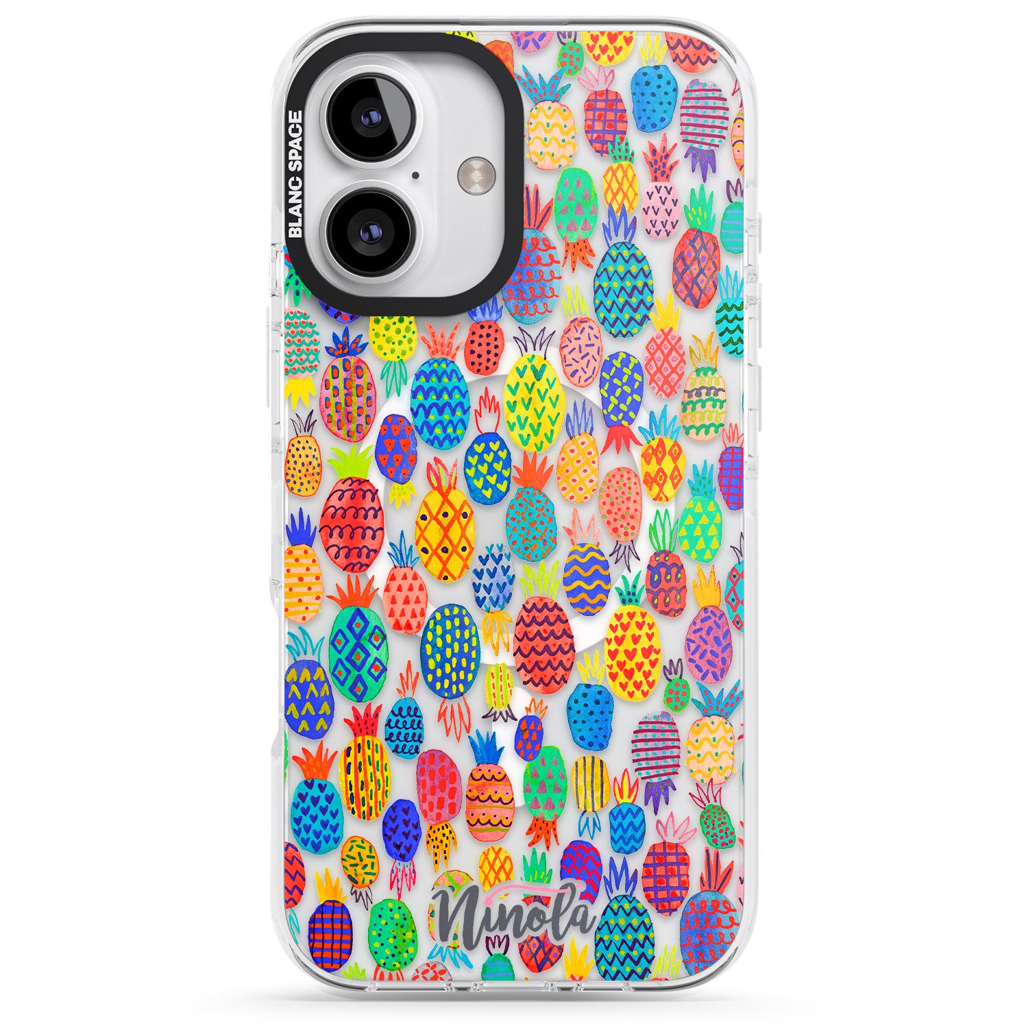 iPhone 16 Pro Max Cute Pineapples Black Impact Phone Case