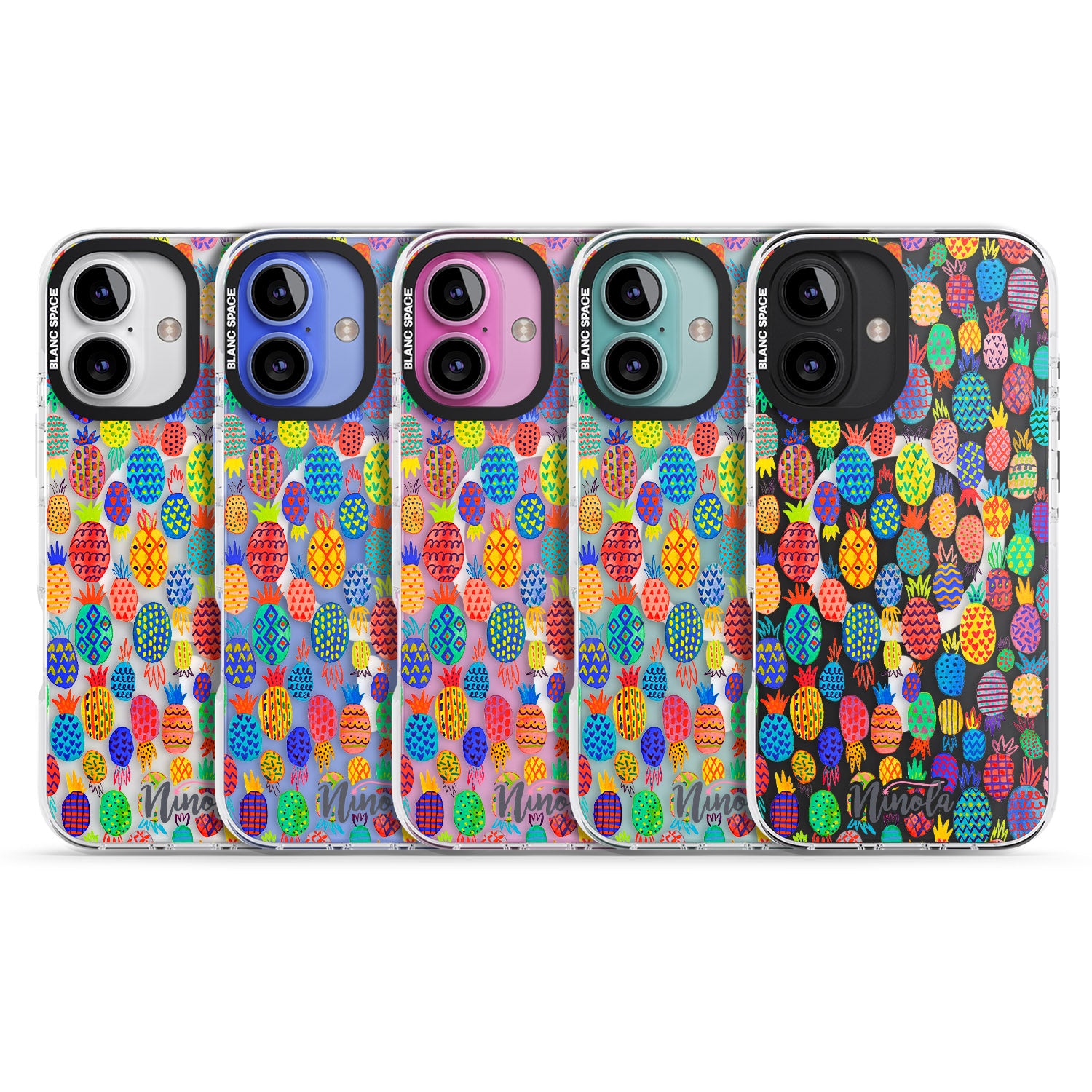 iPhone 16 Pro Max Cute Pineapples Black Impact Phone Case