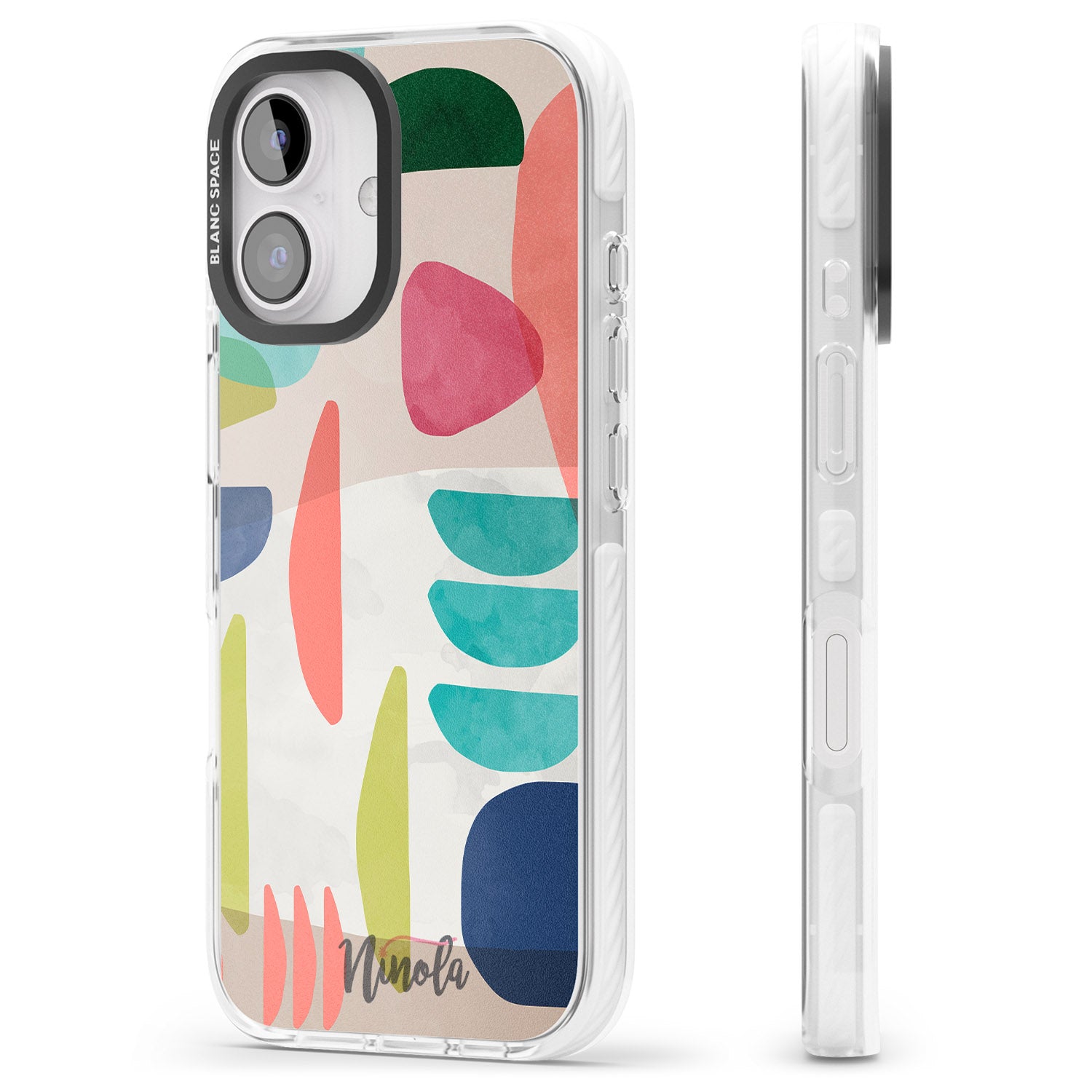 iPhone 16 Pro Max Organic Bold Shapes Black Impact Phone Case