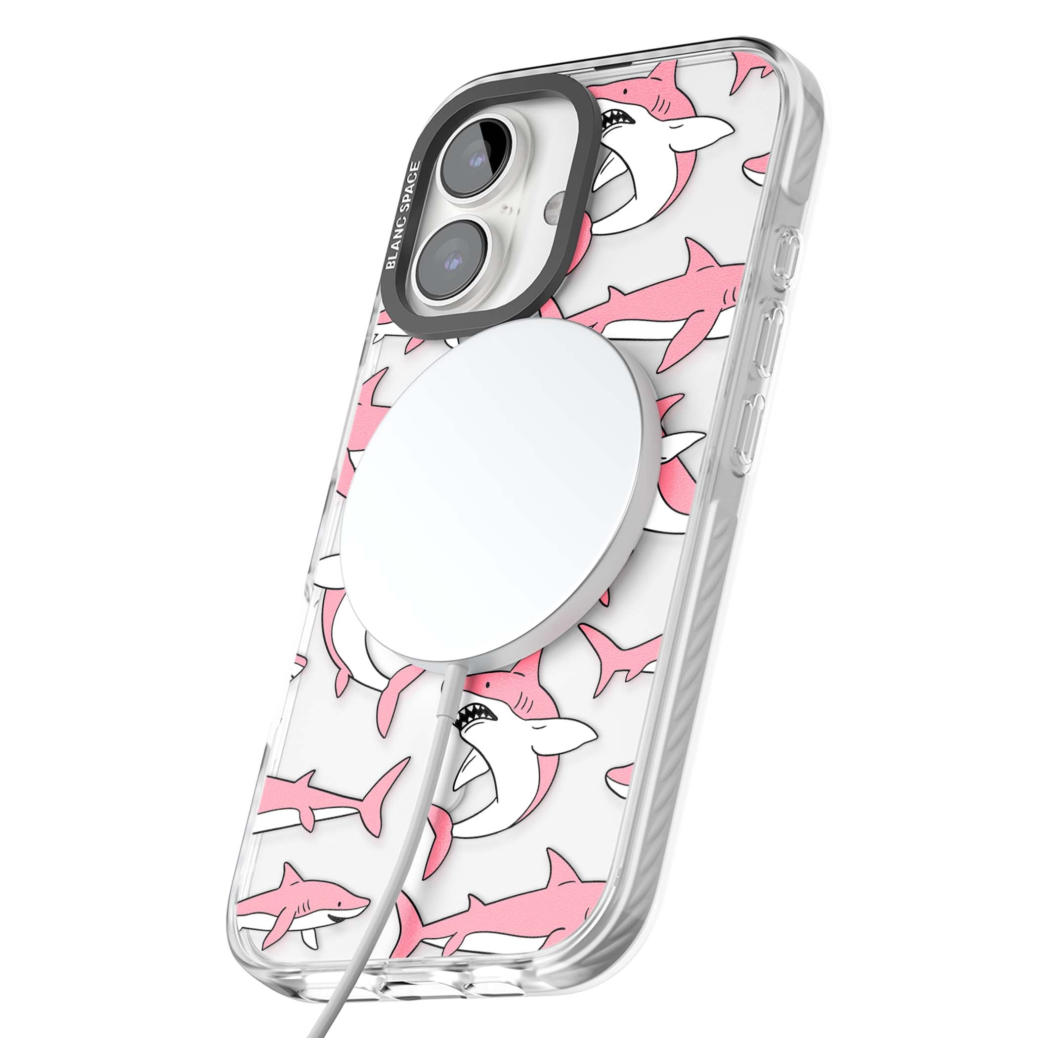 Bubblegum Sharks for her iPhone case | Impact Magsafe case for iPhone 16, iPhone 16 Plus