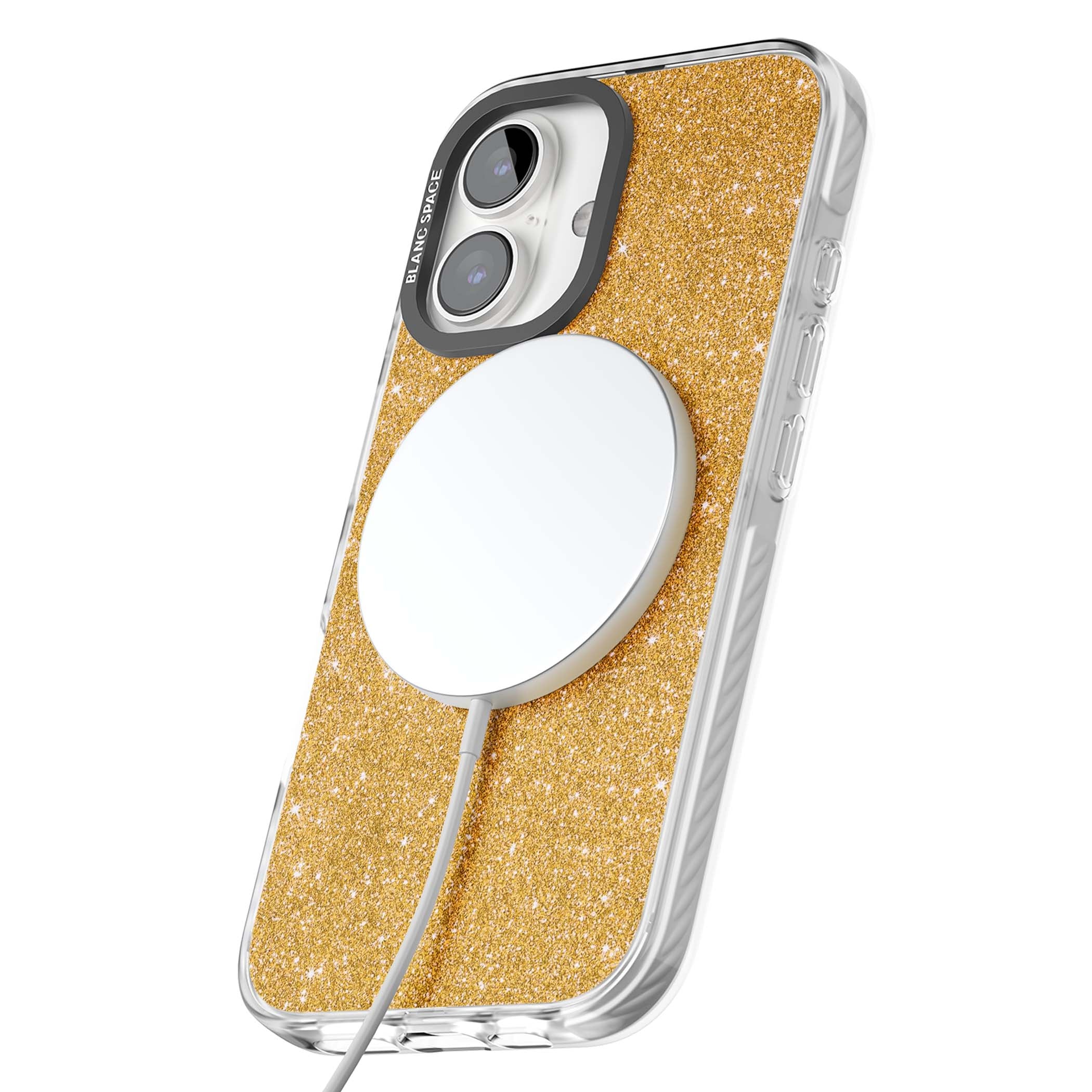 Gold Glitter gold glitter iPhone case featuring a shimmering sparkle wallpaper design in luxury gold | Impact Magsafe case for iPhone 16, iPhone 16 Plus