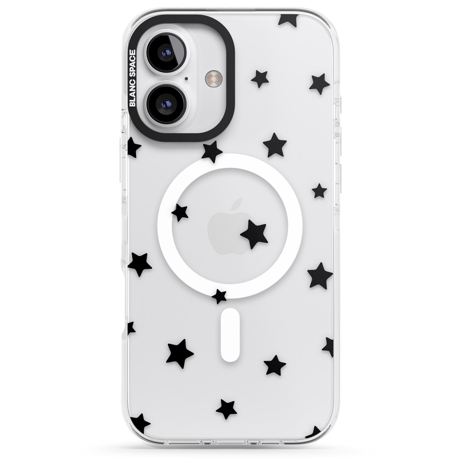 iPhone 16 Pro Max Black Stars Pattern Black Impact Phone Case