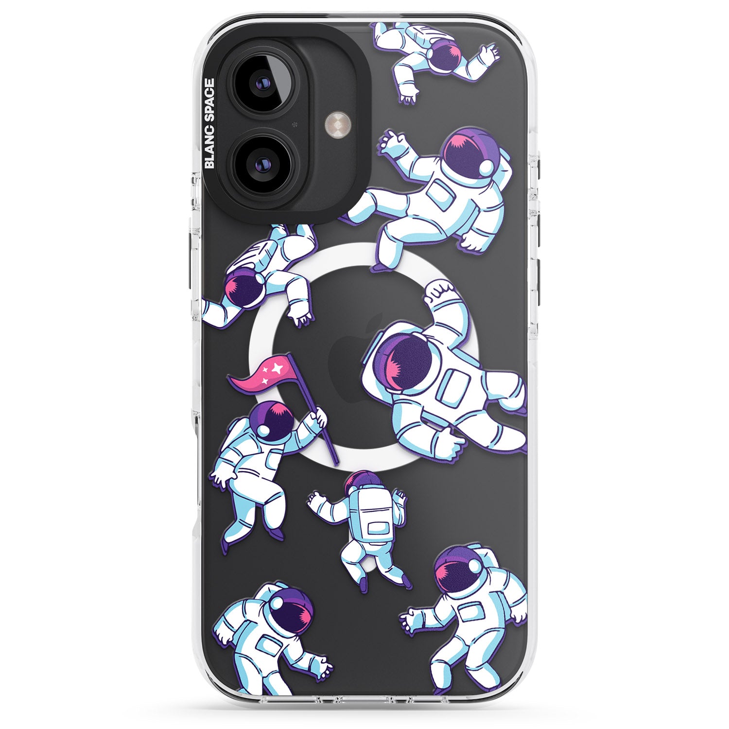 iPhone 16 Pro Max Astronaut Pattern Black Impact Phone Case