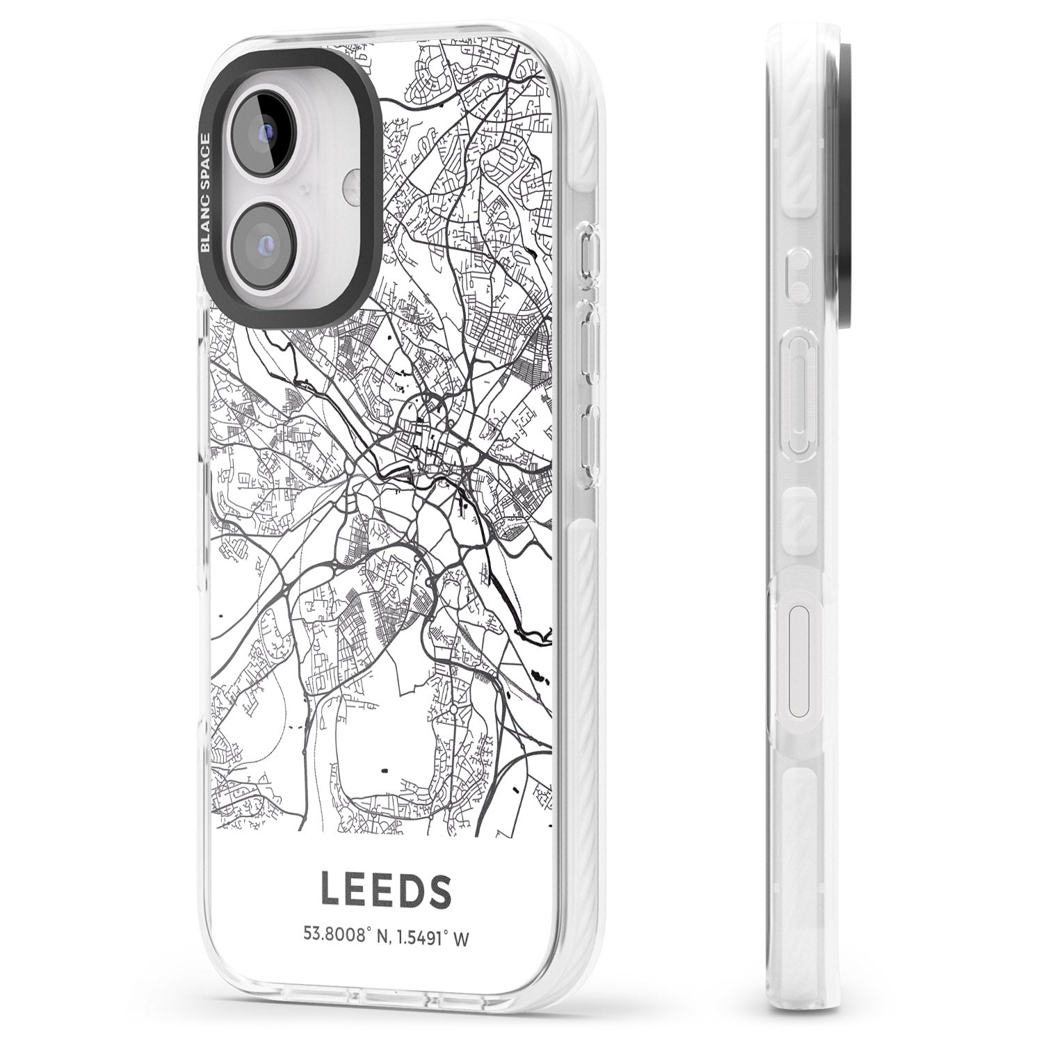 iPhone 16 Pro Max Map of Leeds, England Black Impact Phone Case