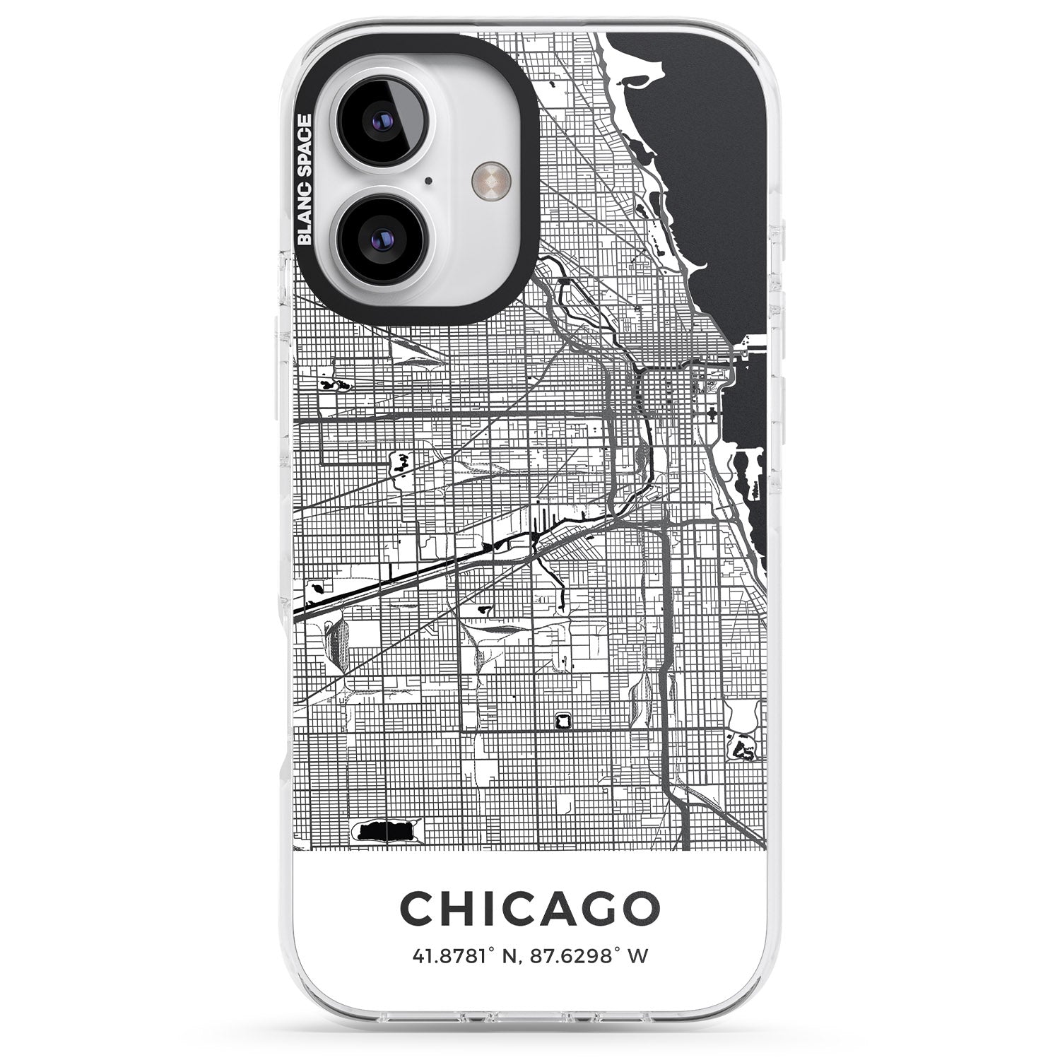 iPhone 16 Pro Max Map of Chicago, Illinois Black Impact Phone Case