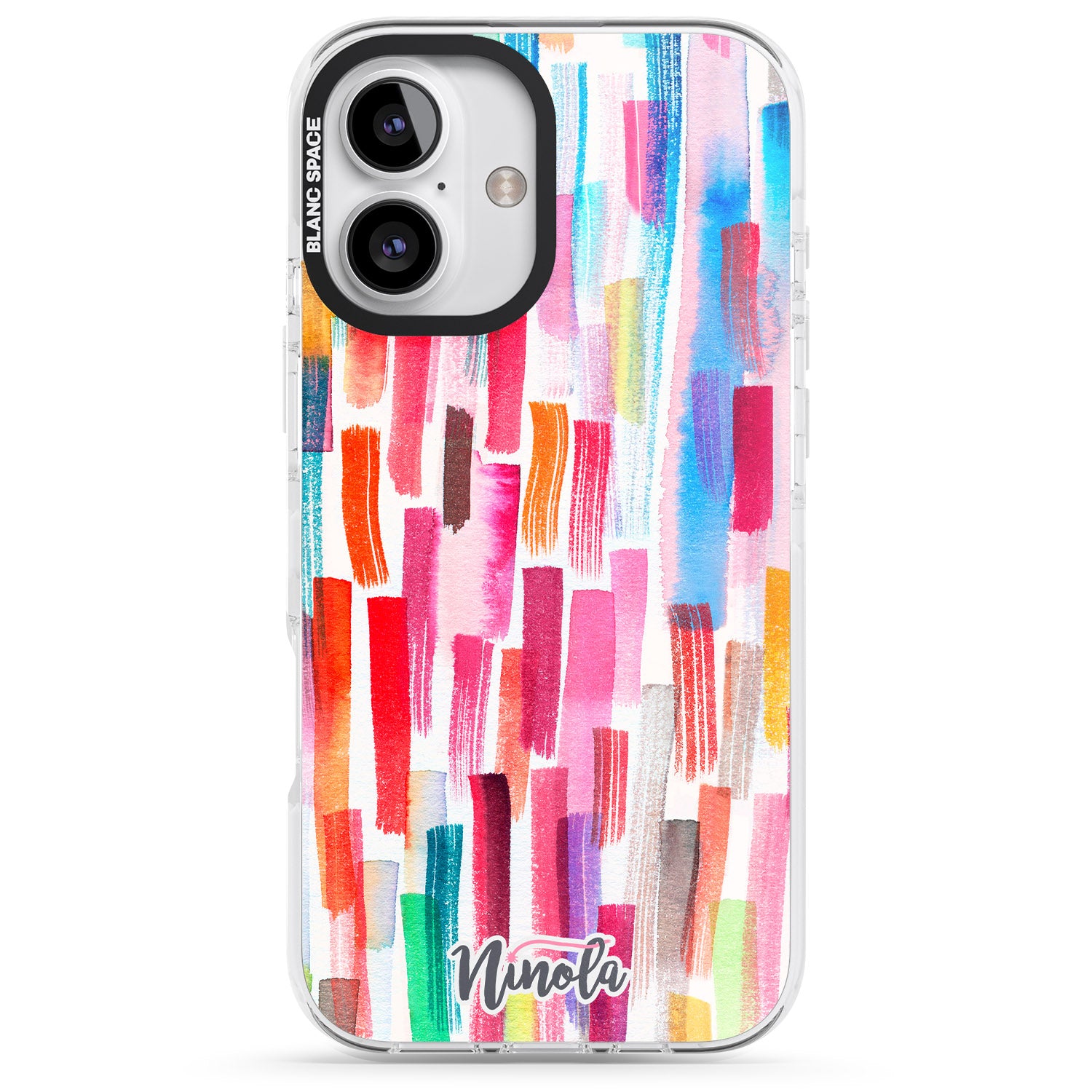 iPhone 16 Pro Max Colorful Brushstrokes Black Impact Phone Case
