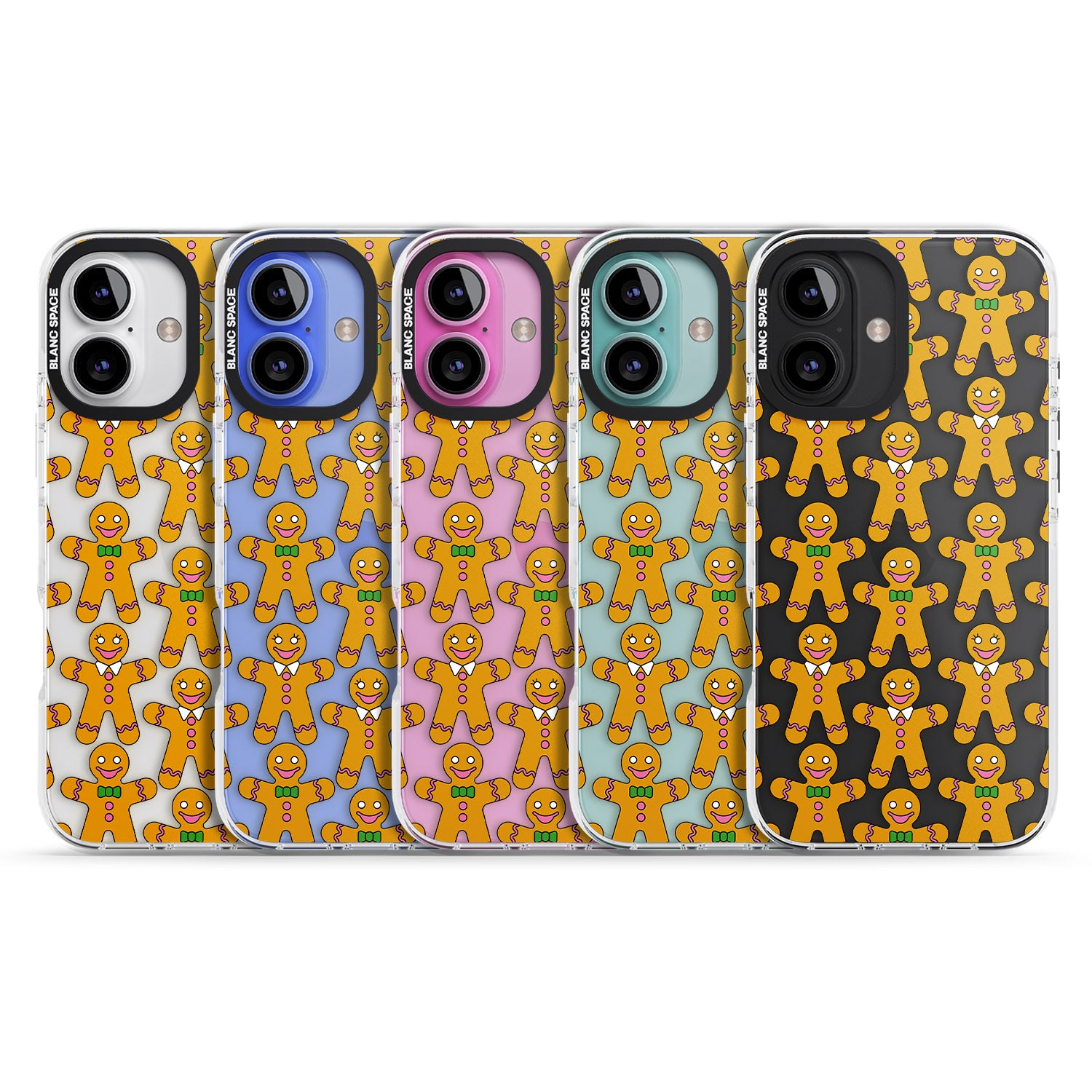 iPhone 16 Pro Max Gingerbread Cookie Pattern Black Impact Phone Case