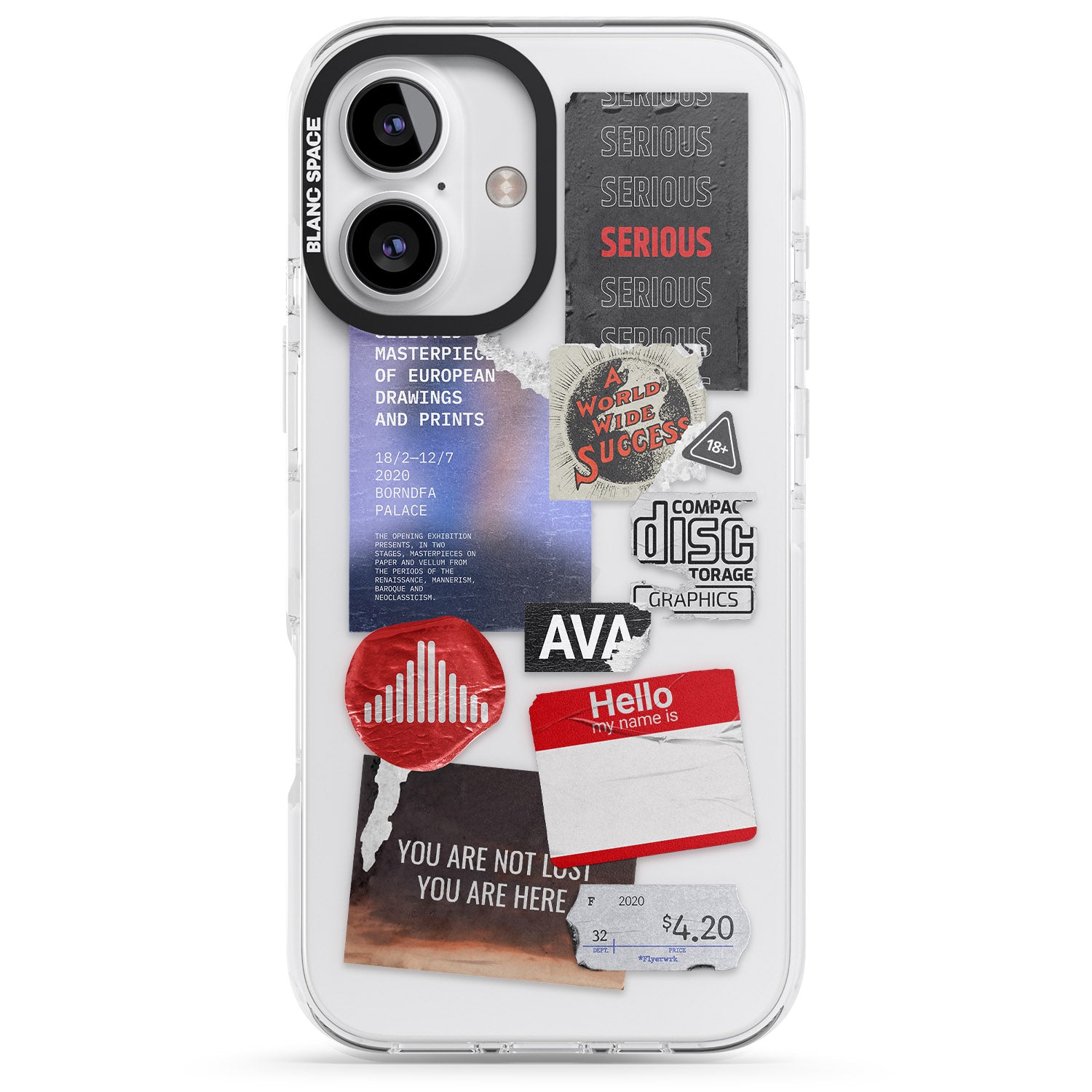 iPhone 16 Pro Max Red & Black Sticker Mix Black Impact Phone Case